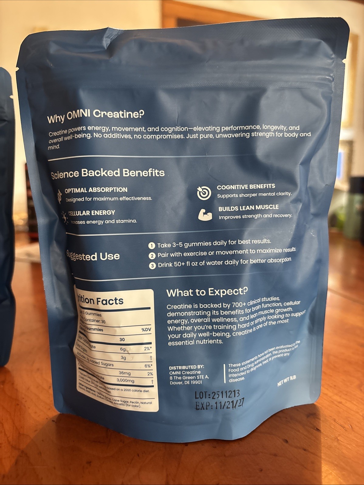Omni Creatine Monohydrate Gummies Peach 30 Sevings