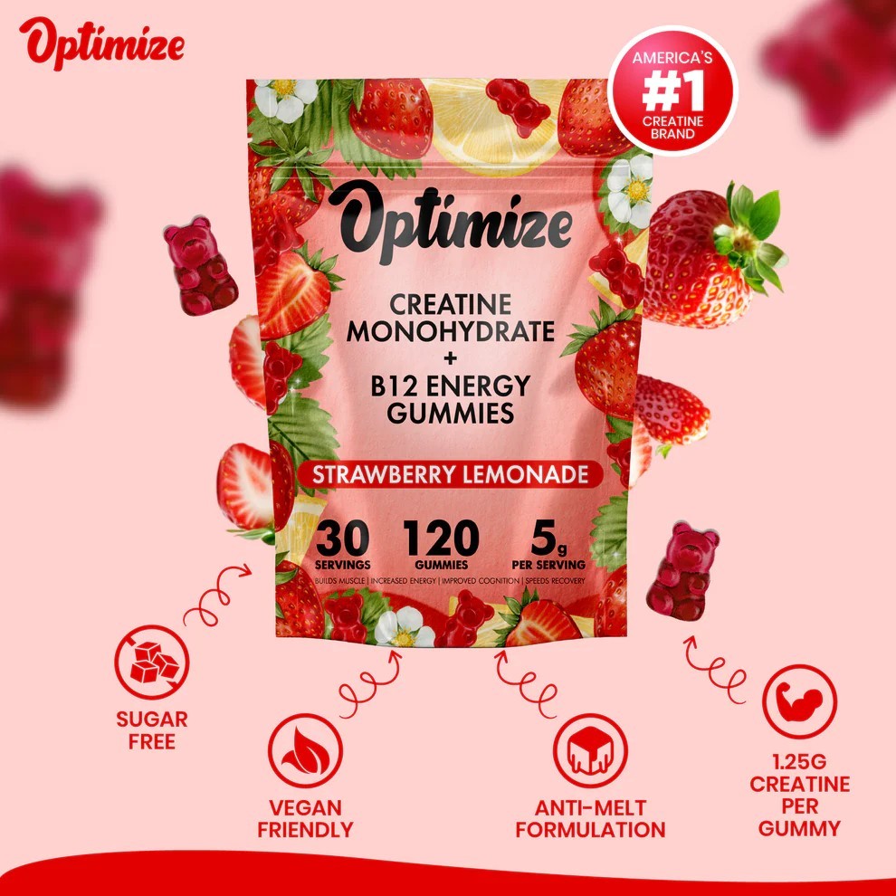 2 PACK Creatine Monohydrate Gummies – 240 Gummies w/ B12 + Magnesium Sugar Free