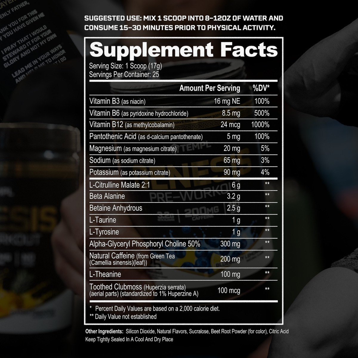 TEMPL Genesis Pre-Workout Mango Pineapple 25 Servings No Artificial Colors