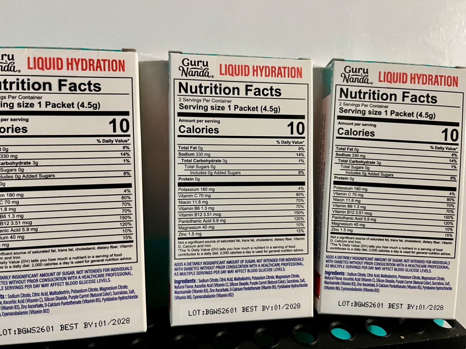 Guru Nanda Liquid Hydration Electrolyte Drink Mix Watermelon (3 boxes) sugar fre