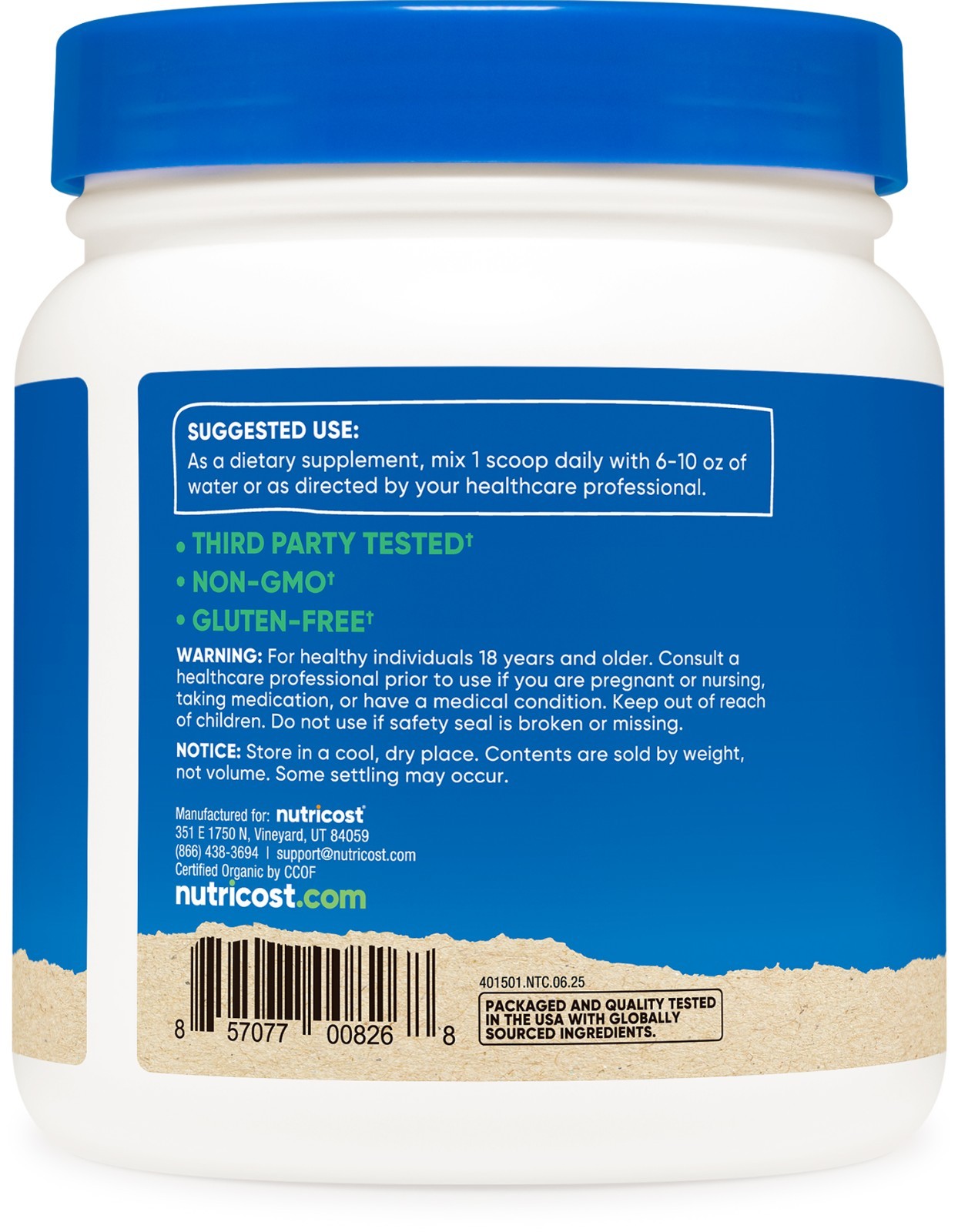 Nutricost Pure Organic Chlorella Powder 1 LB – 151 Servings, Nutrients & Fiber!