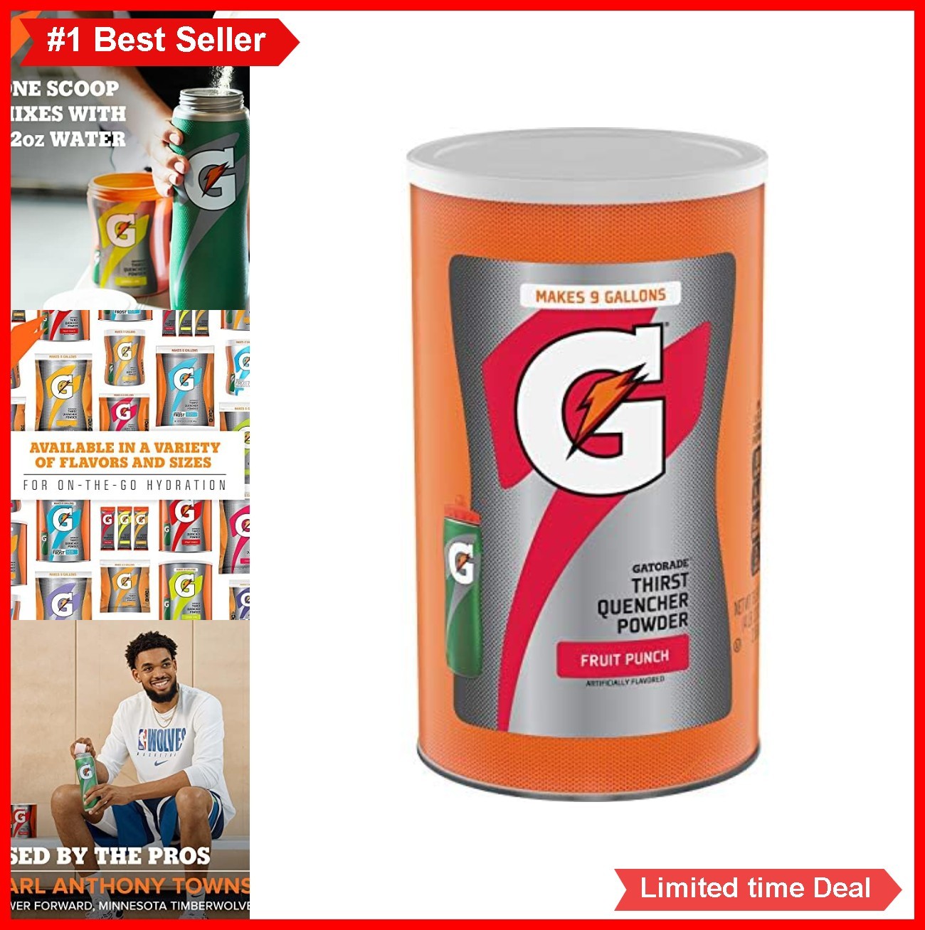 Sports Drink Powder Fruit Punch 76.5 Oz 9 Gallons Electrolyte Hydration
