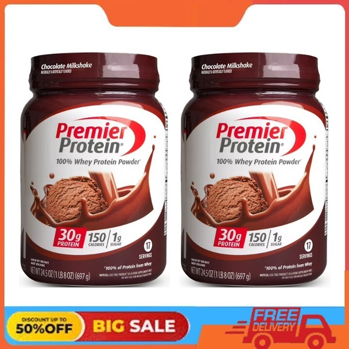 2 PACKS Premier Protein 100% Whey Protein Powder, Chocolate Milkshake