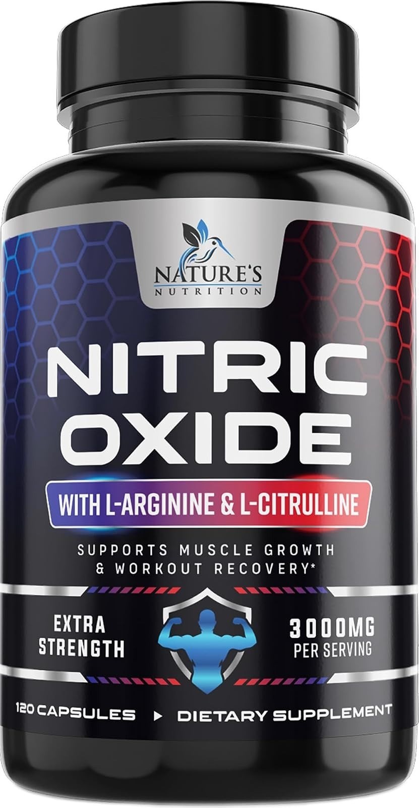 Nitric Oxide Booster Extra Strength – L-Arginine & Citrulline – 60 Capsules