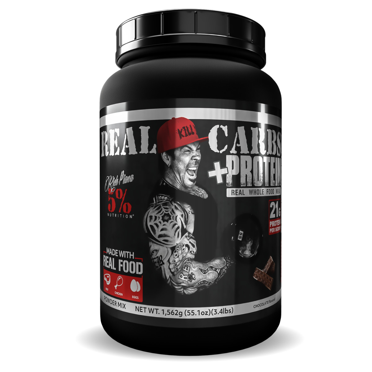 Rich Piana 5% Nutrition REAL CARBS + PROTEIN 3.3 lbs, 22 Servings – ALL FLAVORS