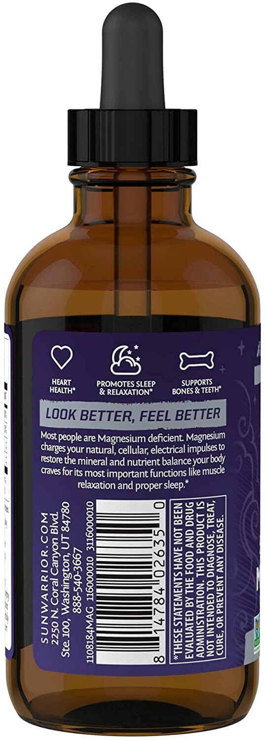 Sunwarrior Magnesium Natural Ionic Liquid Supplement Drink Additive Features