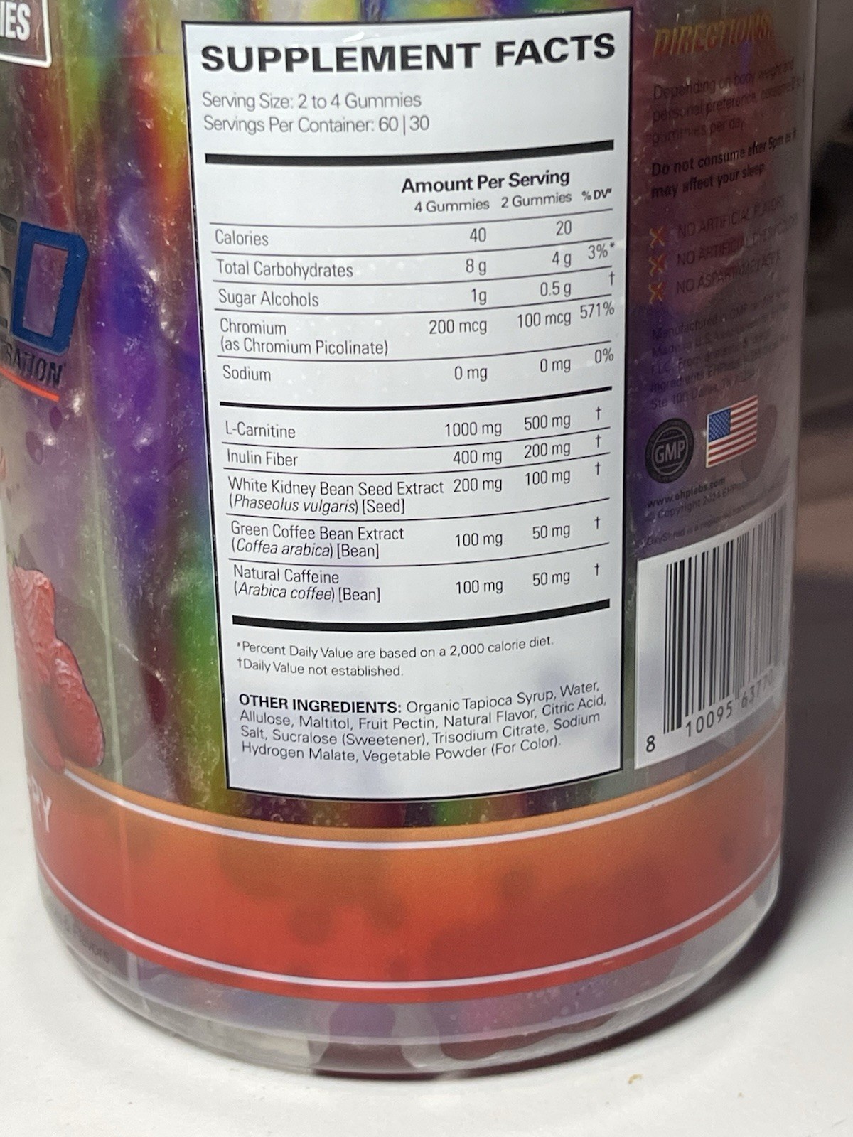 EHP Labs OxyShred Gummies Juicy Strawberry Thermogenic Gummies 120 Count