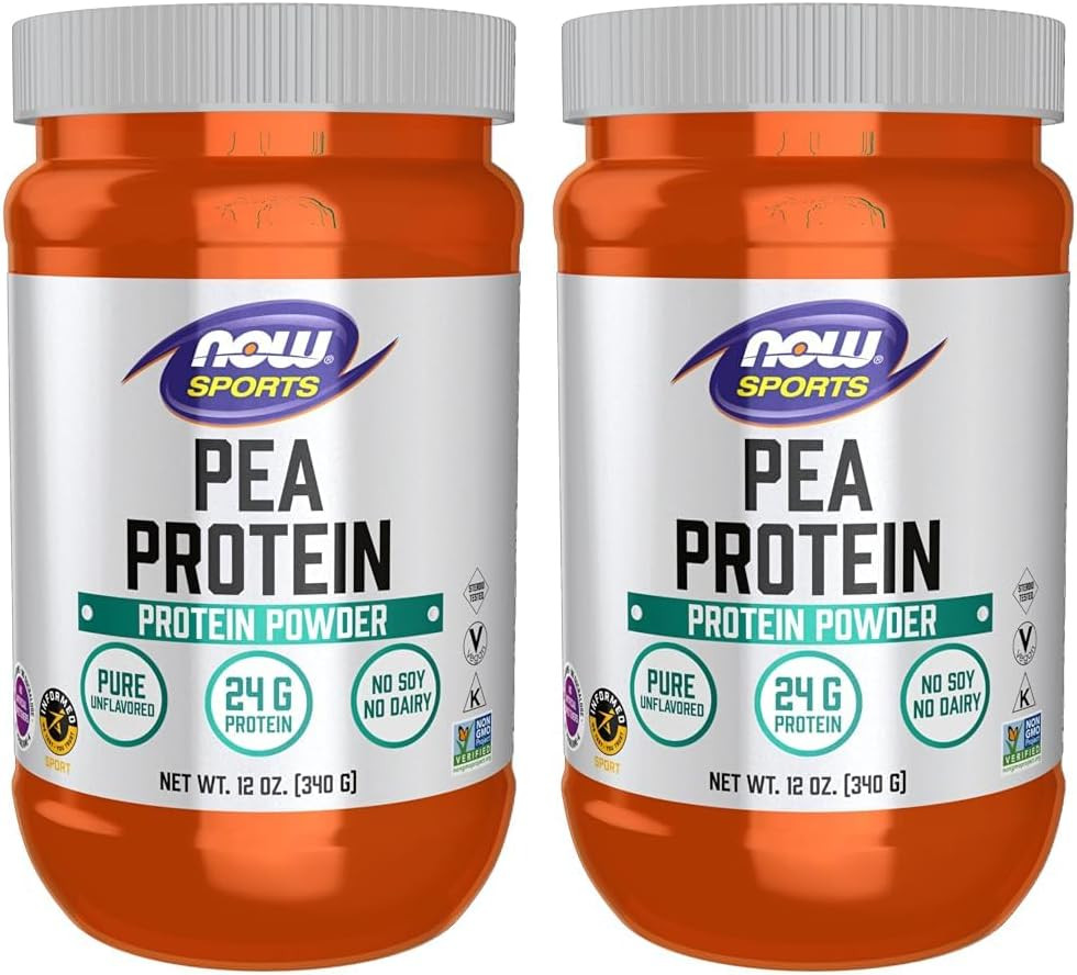 NOW Sports Pea Protein Powder 24 G Protein, Pure, Fast Absorbing, Unflavored