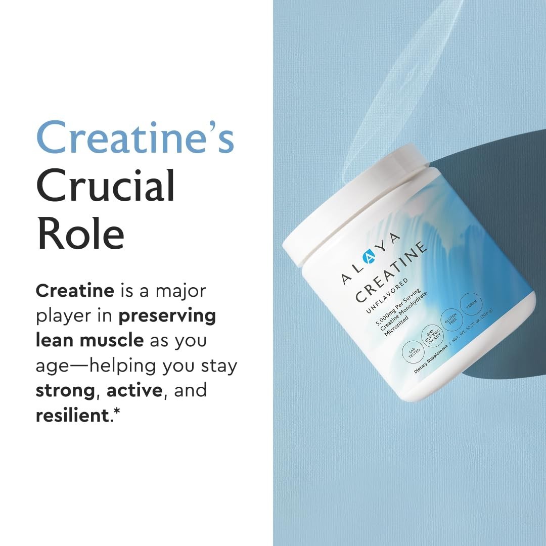 Micronized Creatine Monohydrate Powder – Vegan, Non-GMO, Flavorless, 5g for Stre