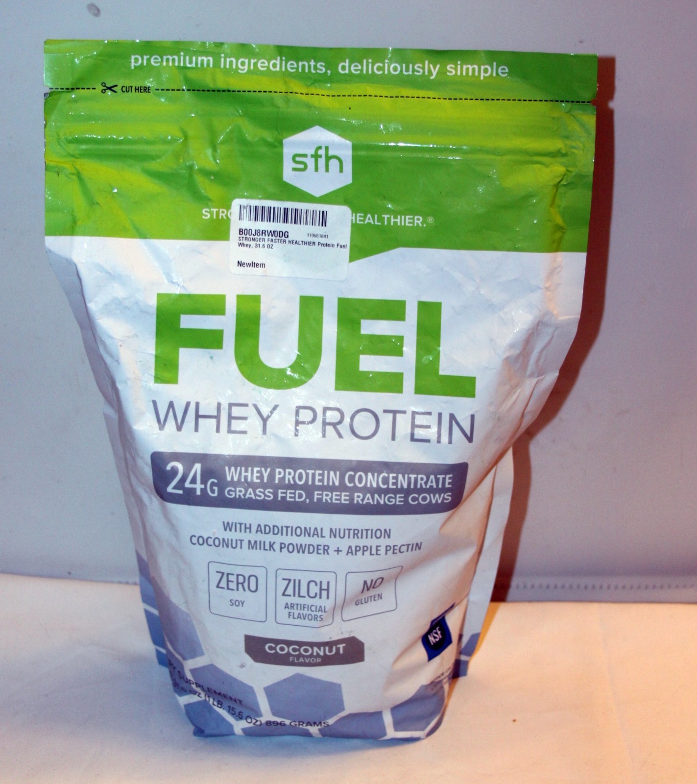 2 bags SFH Fuel Whey Protein Powder, MCTs & Fiber, All Natural, Coconut, 2 LB