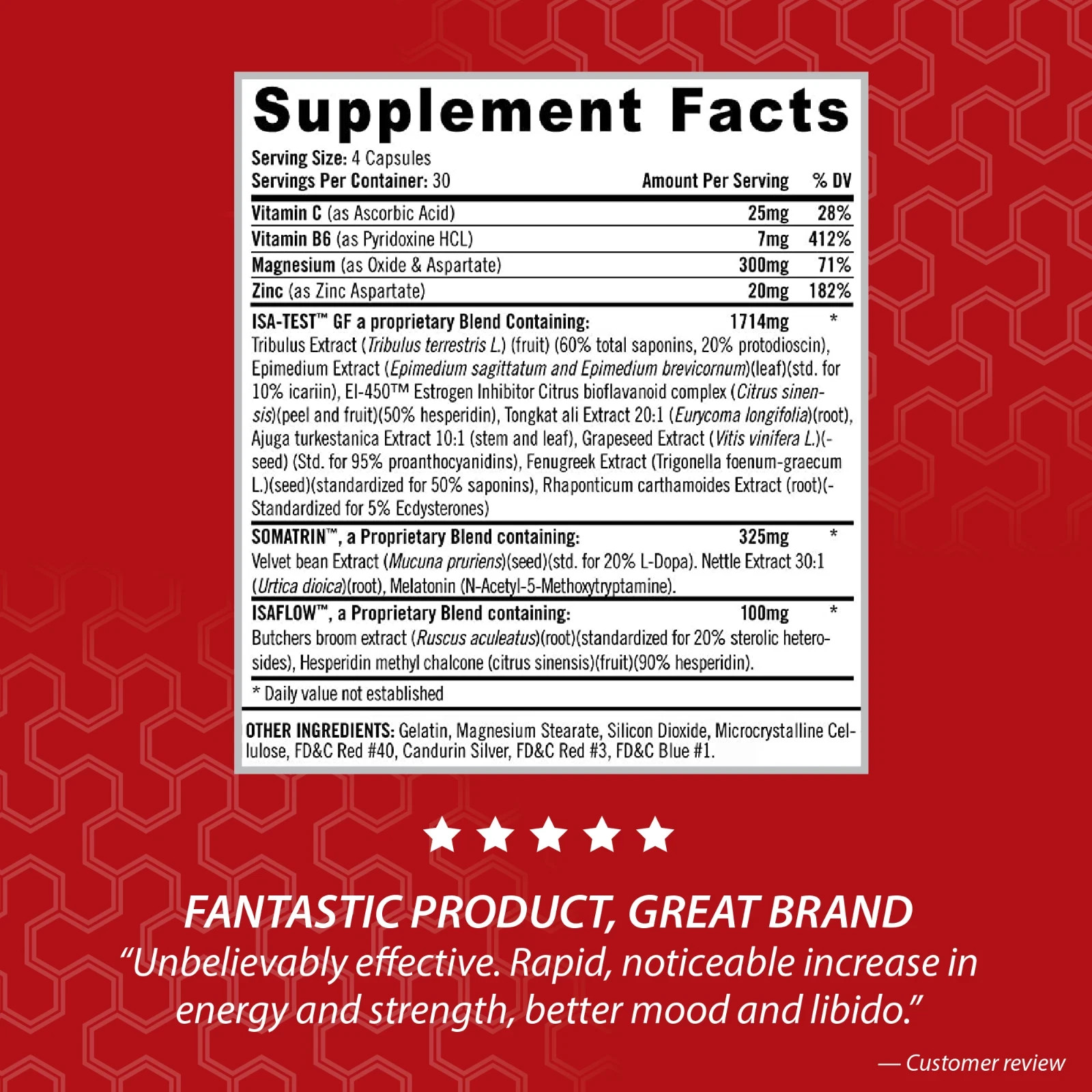 Isa-Test GF Testosterone Support Plus Anti Estrogen, 120 Count PACK OF 2