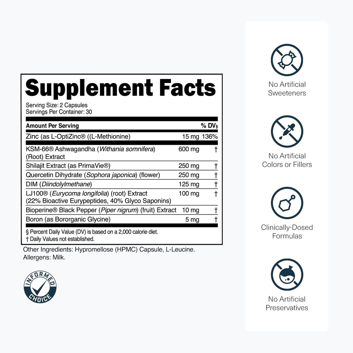 Transparent Labs Vitality Testosterone Booster – Testosterone Supplement for Men