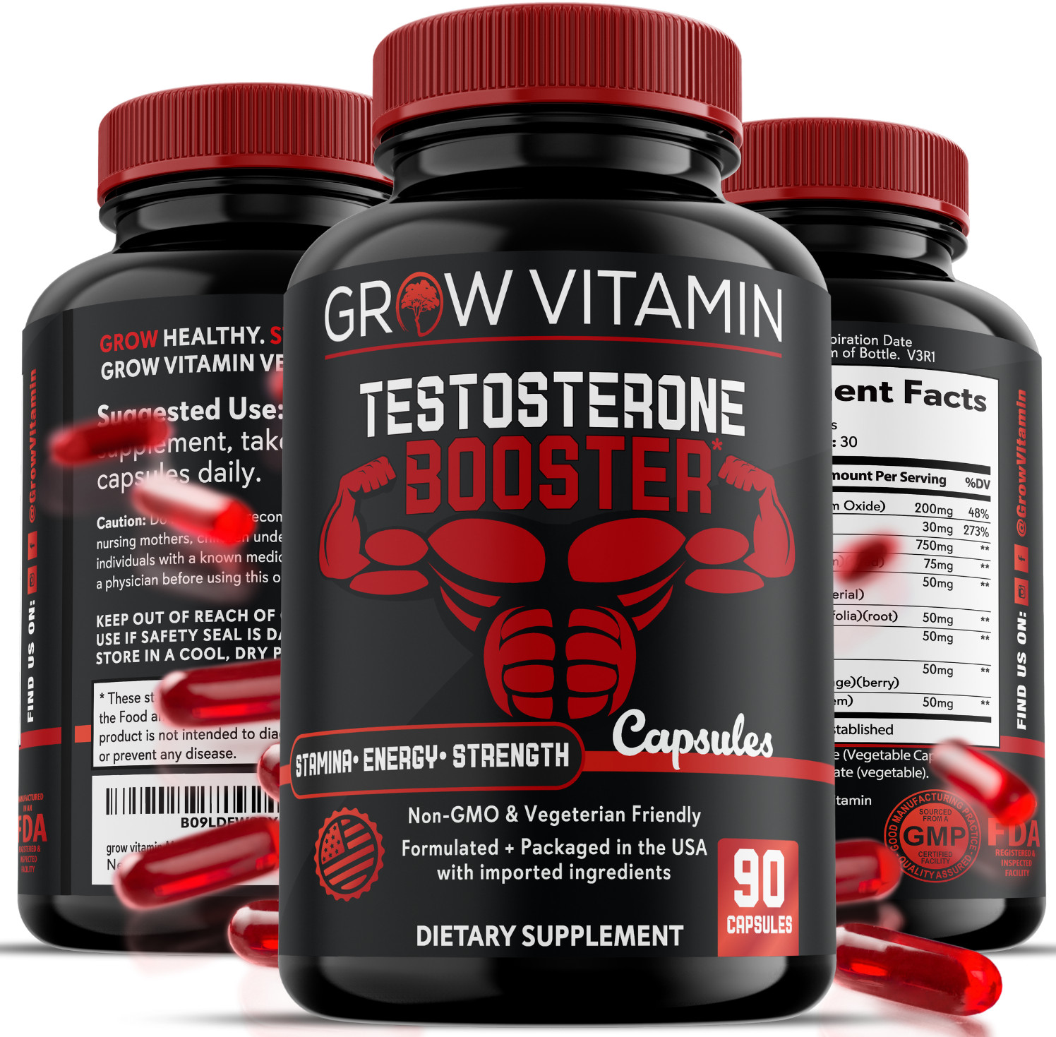 TEST BOOST Max Men Testosterone Strength Build Muscle Power Sex bOOst, 90 CAPS