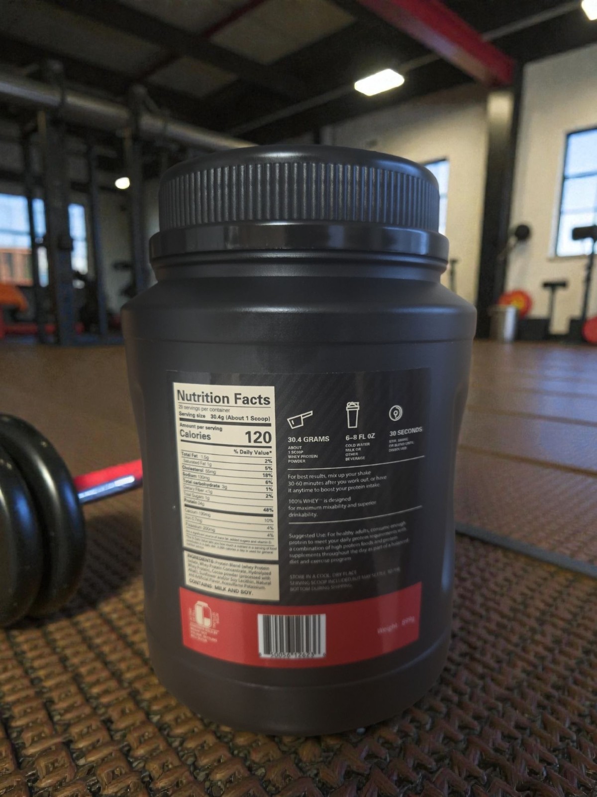 100% Whey Protein Powder Double Rich Chocolate 29 Servings 5.5g BCAAs Gluten-Fre
