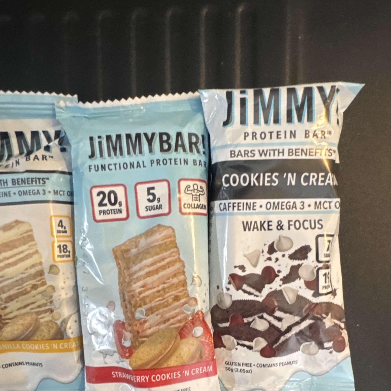JIMMY! Protein Bar Cookies ‘n Cream Gluten-Free 58g (2.05oz) Fitness 6 PACK
