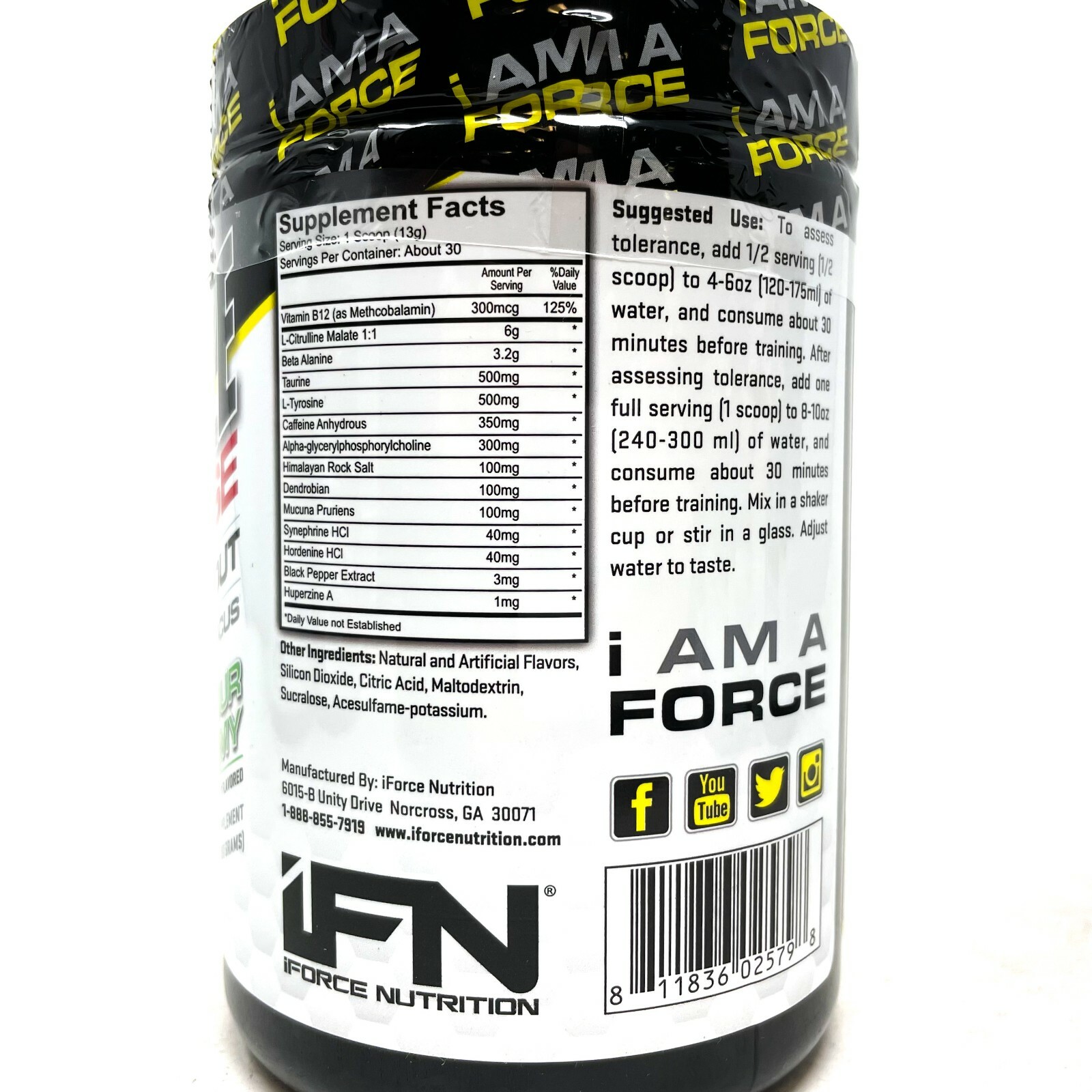 iForce Nutrition MAXIMIZE INTENSE High Stim Extreme Pre-Workout 30 SERVINGS