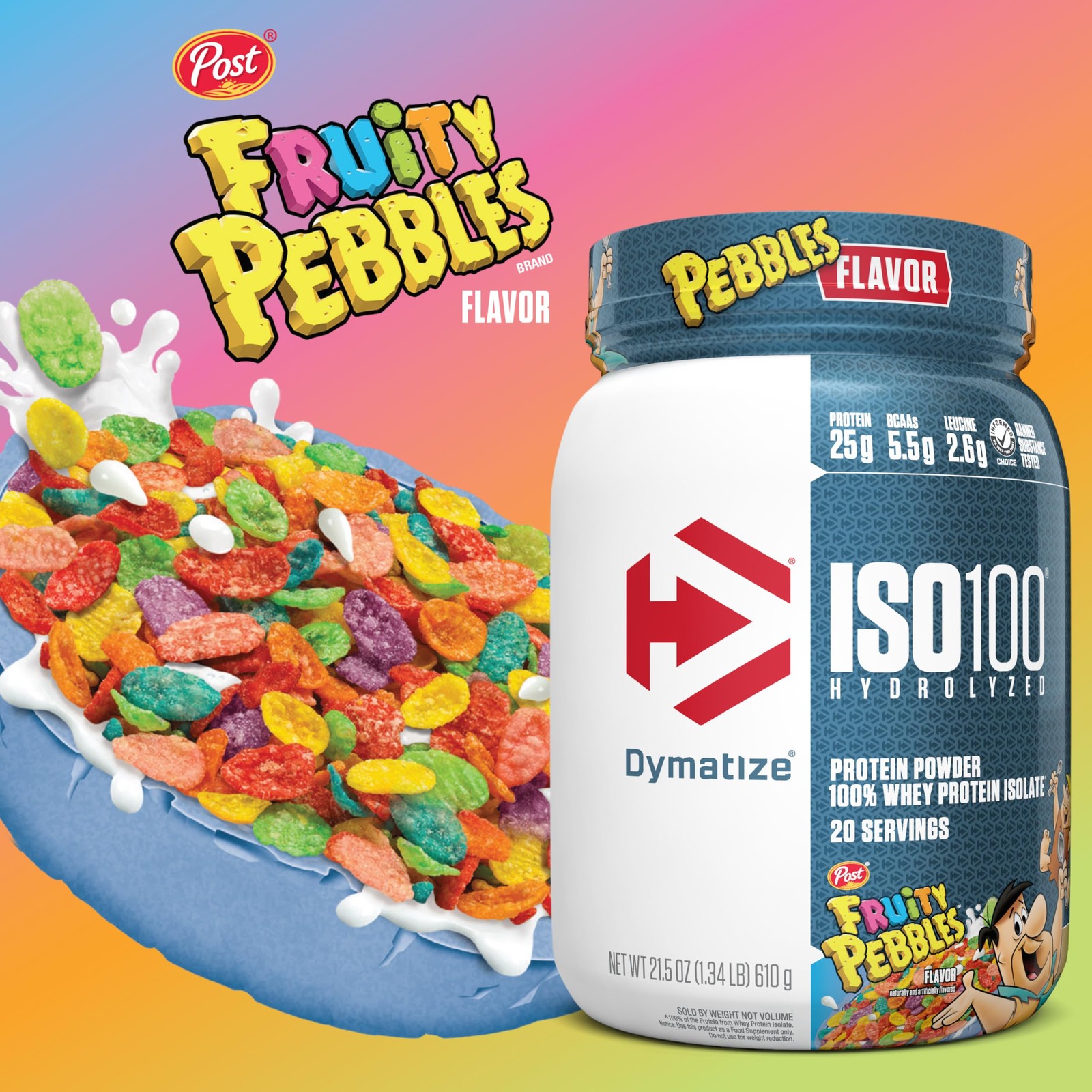 Dymatize x Fruity Pebbles ISO100 Whey 1.34 Pound (Pack of 1),