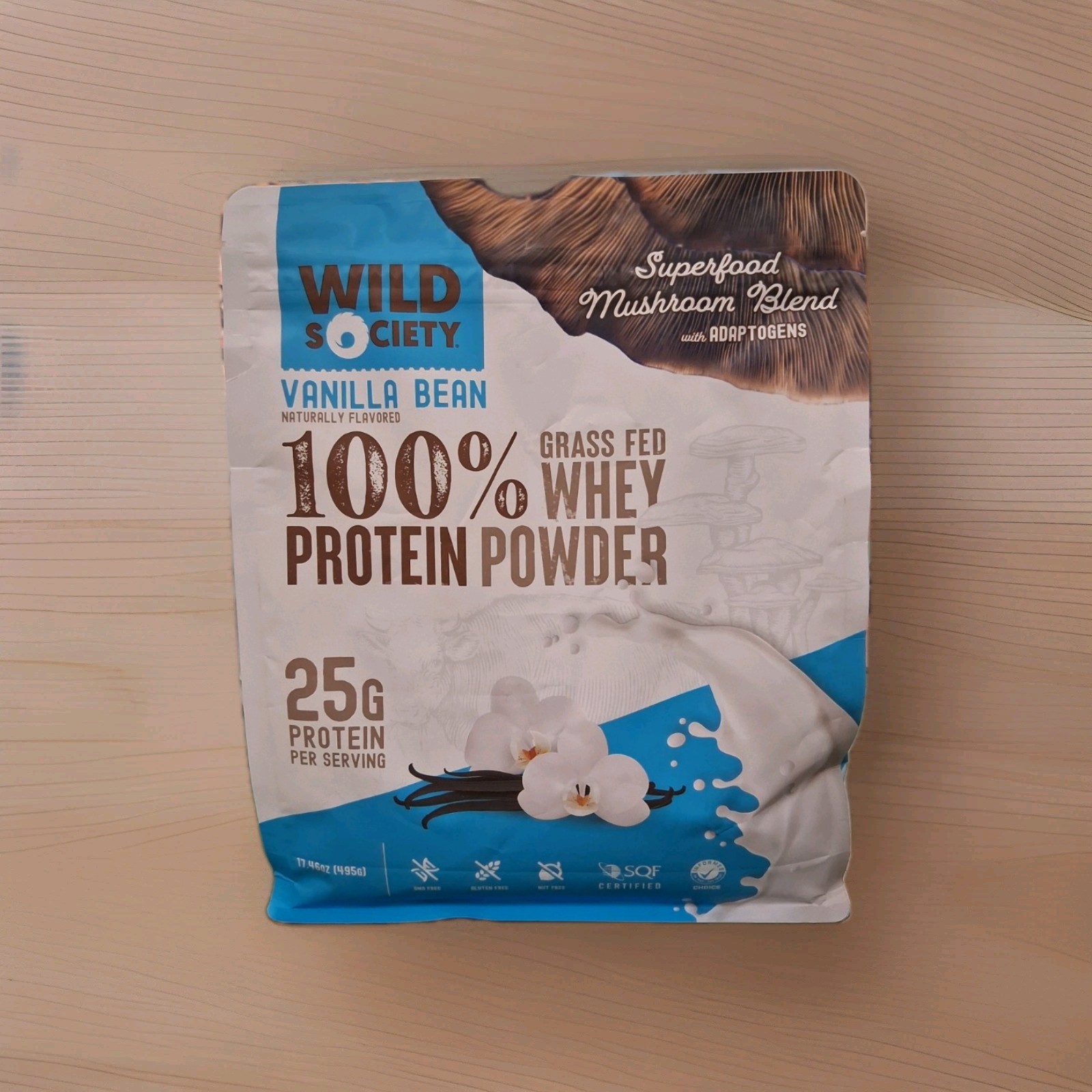 Wild Society Grass Fed Whey Protein Powder Vanilla Bean (15 Servings)