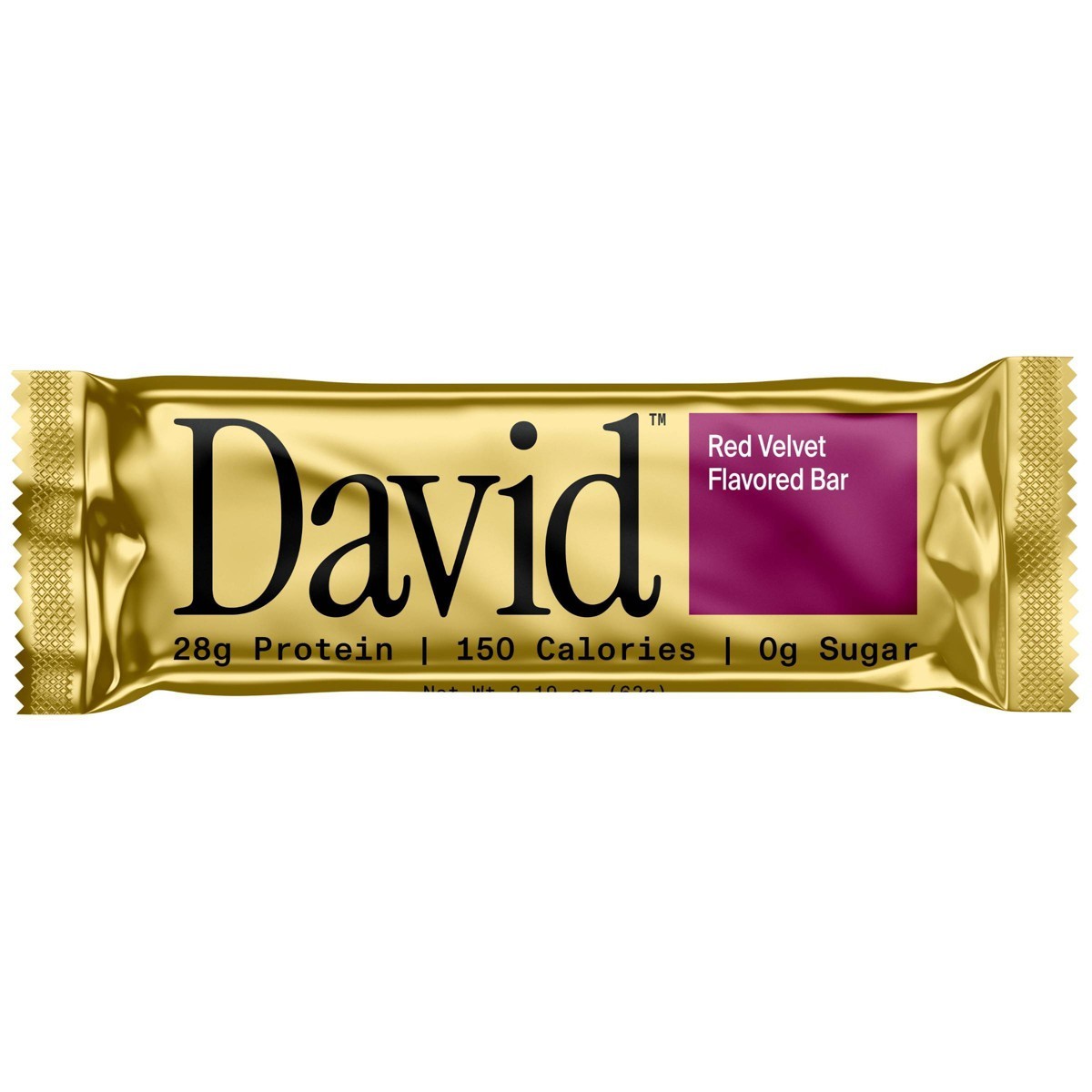 David Protein Gold Red Velvet High Protein Bars – 28g Protein – 12ct: Milk, Egg,