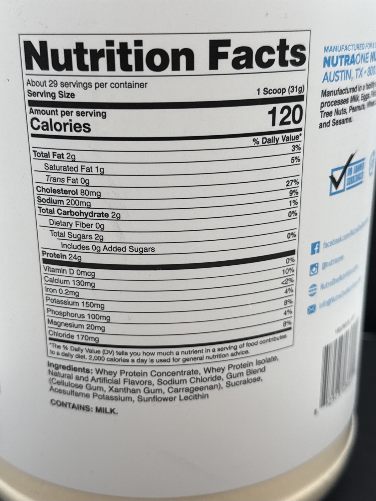 NutraOne ProteinOne Whey Protein Promote Recovery and Build Muscle with a Shake
