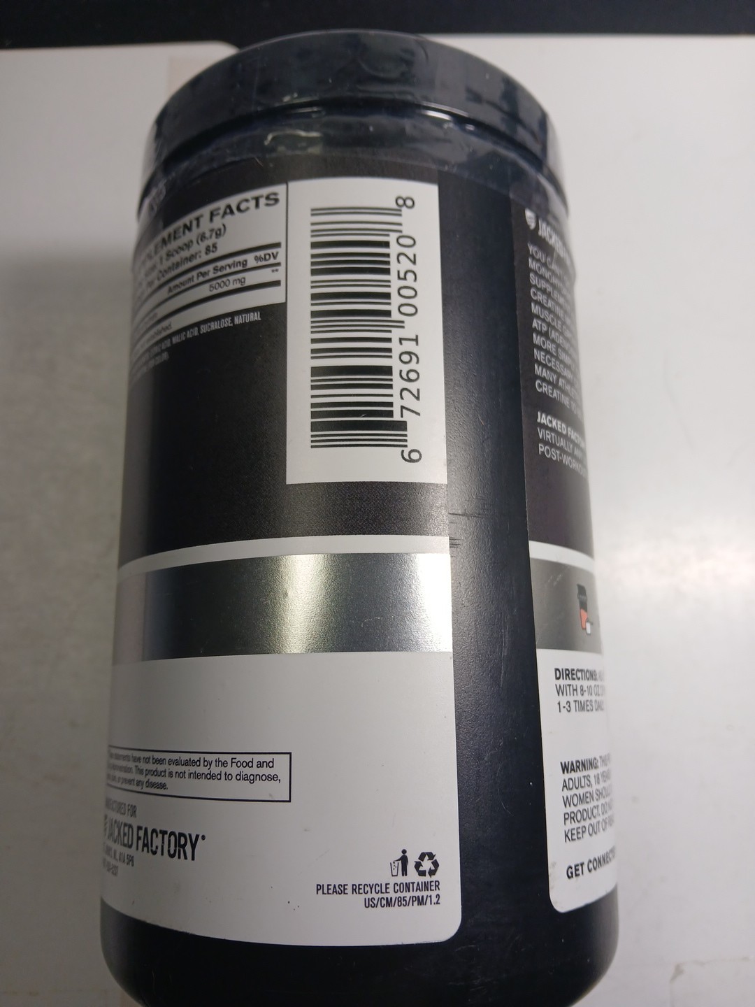 Essential Creatine Monohydrate Peach Mango 5000mg 85 Servings 20.1oz 12/26