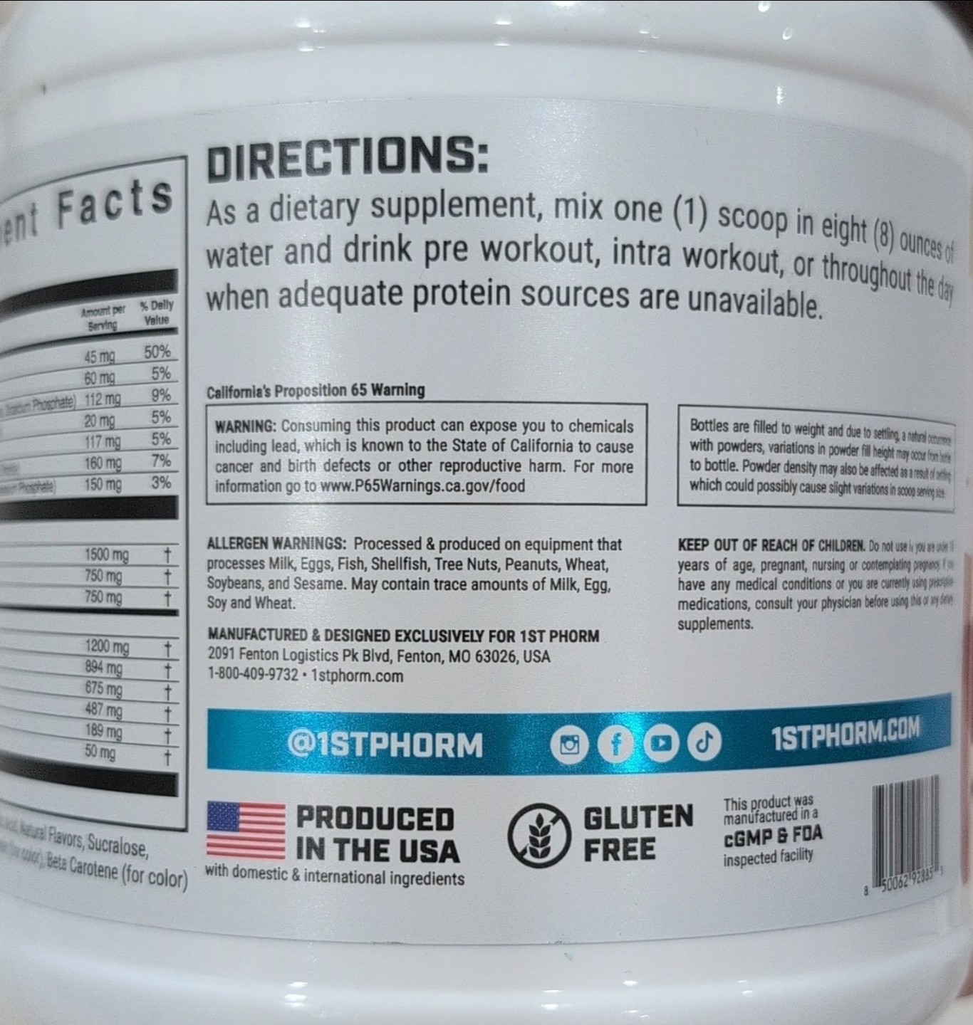 1st Phorm EAA Essential Amino Acids Tropical Mango 60 Servings Sealed Exp 07/27!