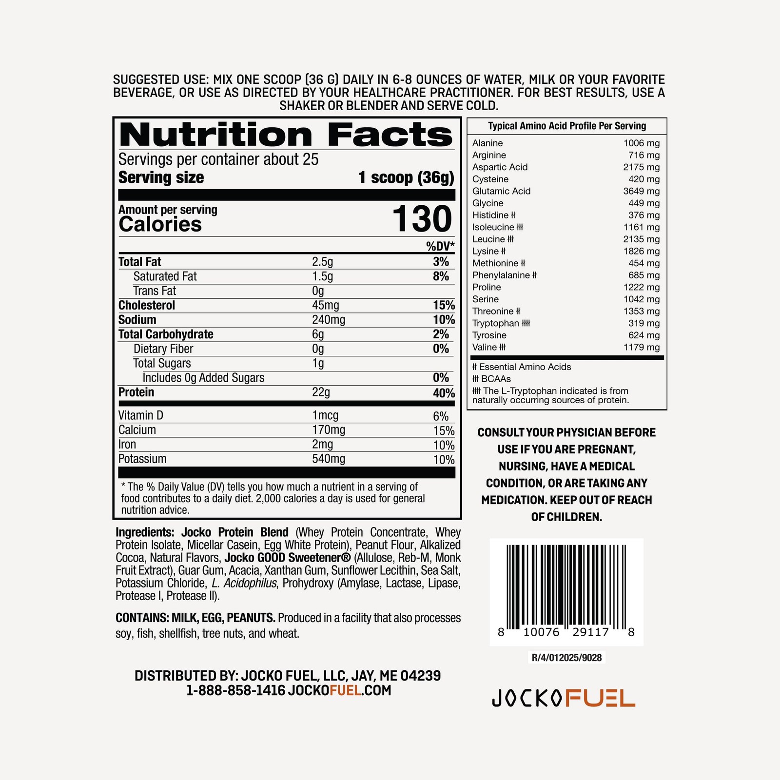 Jocko Fuel Mölk Whey Protein Powder 22g Low Sugar Monk 2 Pound (Pack of 1)