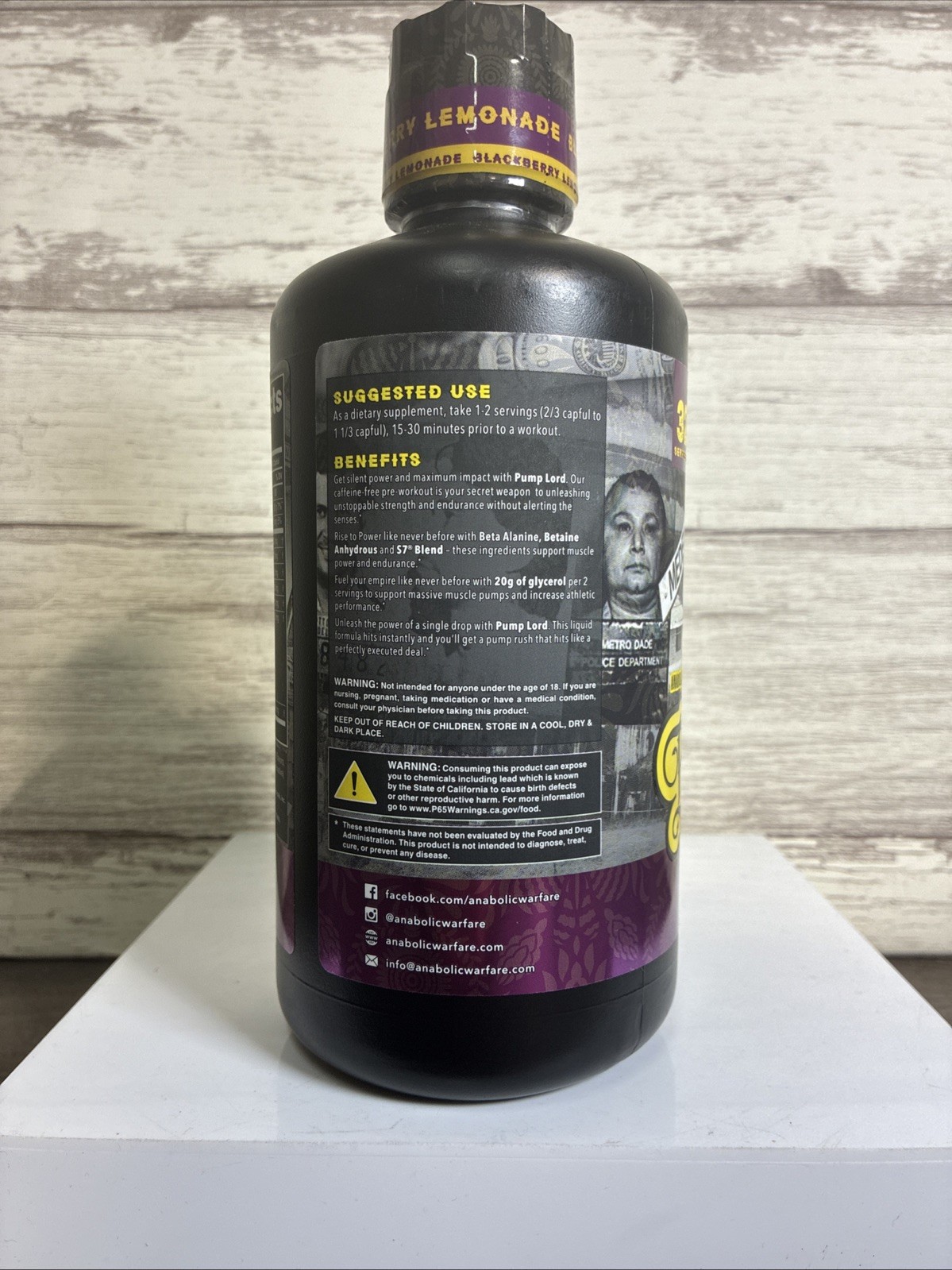 Anabolic Warfare Pump Lord Muscle Pump Supplement Caffeine Pre Workout Glycerol