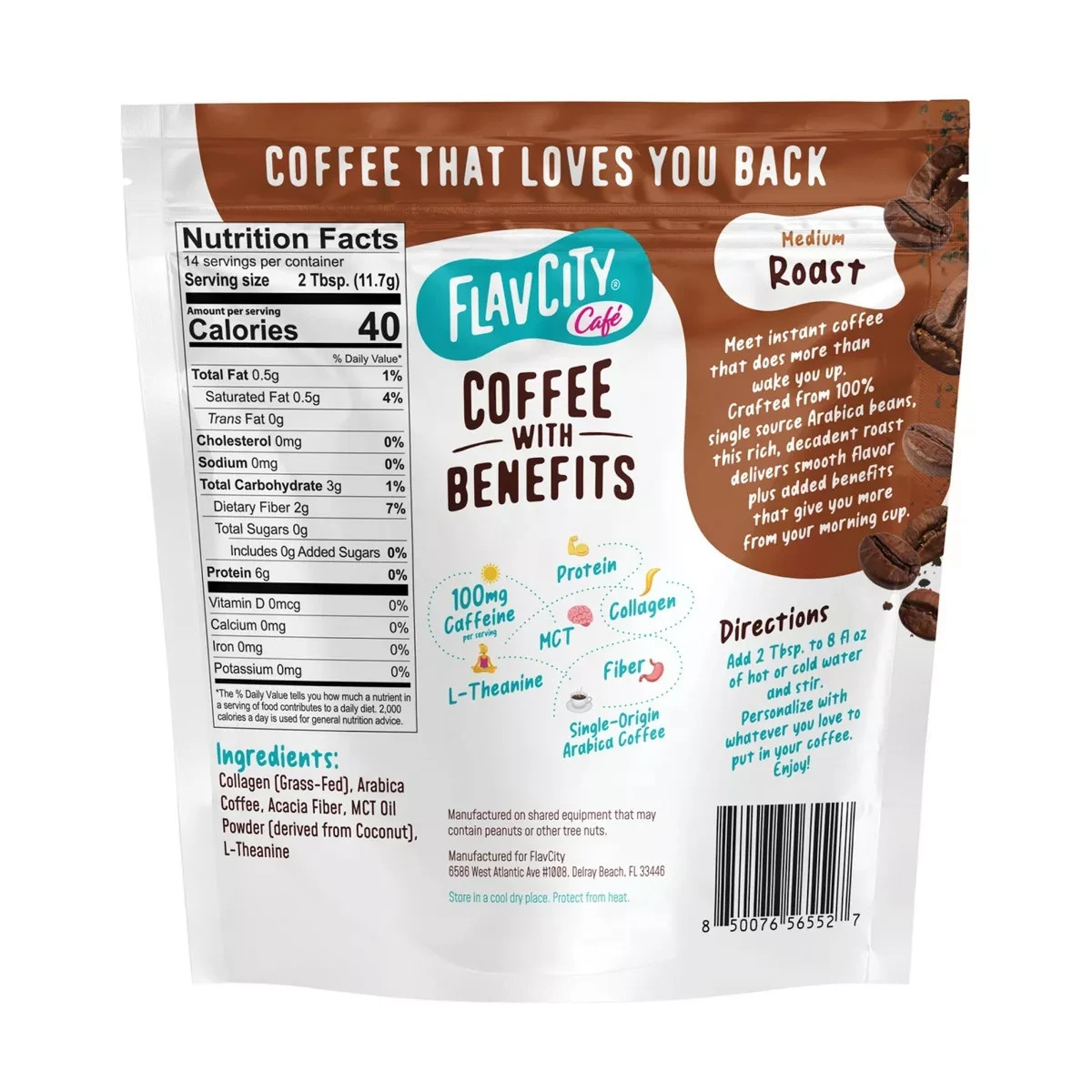 New! Sealed!3BAGS!!! FlavCity Coffee w/Benefits 5.8oz Protein/Collagen/Exp. 2028