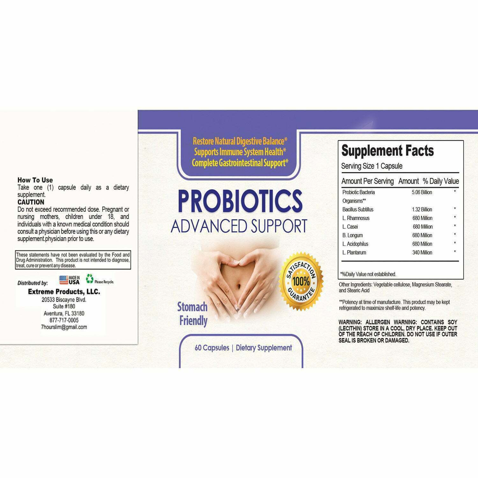 Probiotics Digestive Support & Black Seed Oil Immune Health Dietary Supplement