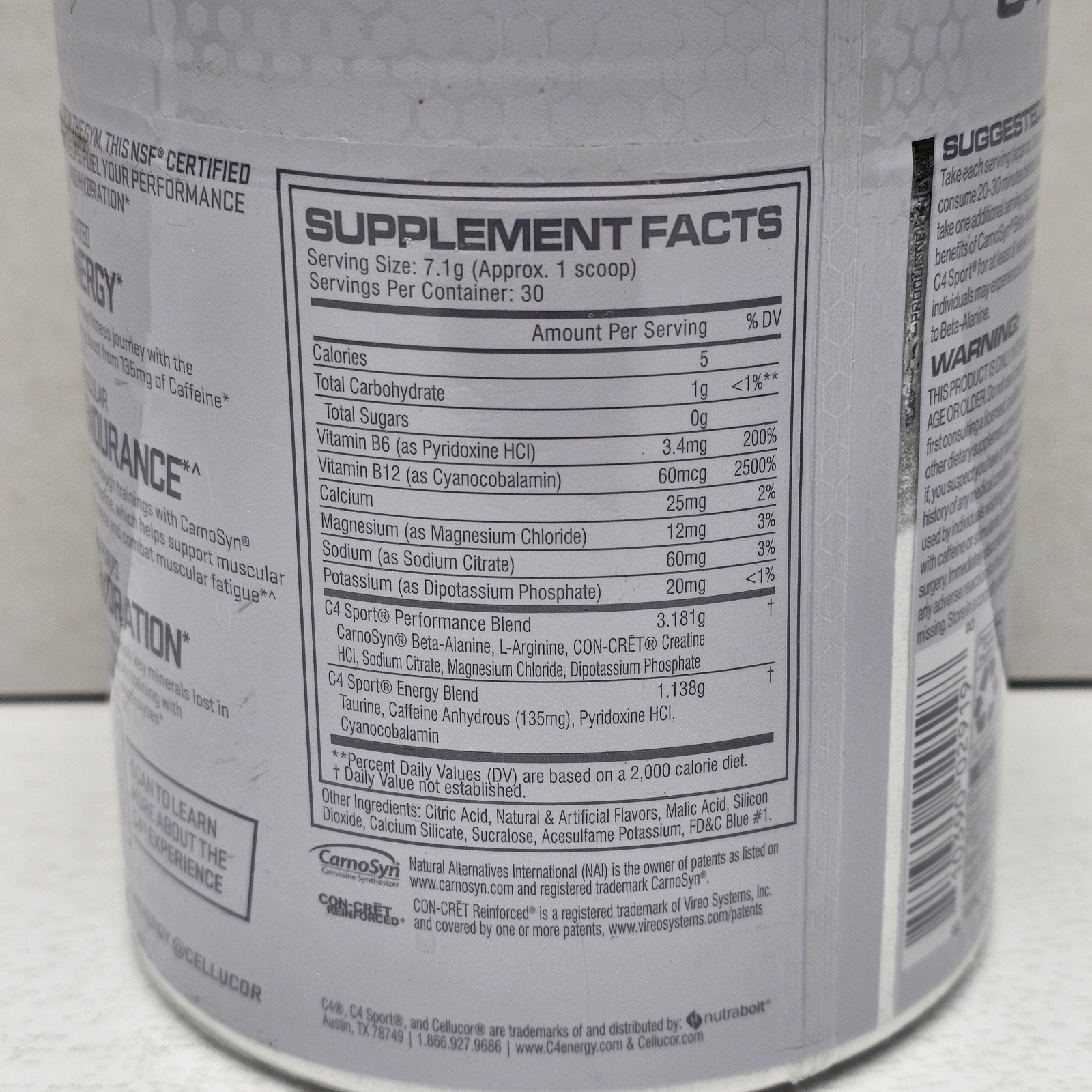 C4 Sport®, Pre-Workout, Blue Raspberry, 7.5 oz (213 g)