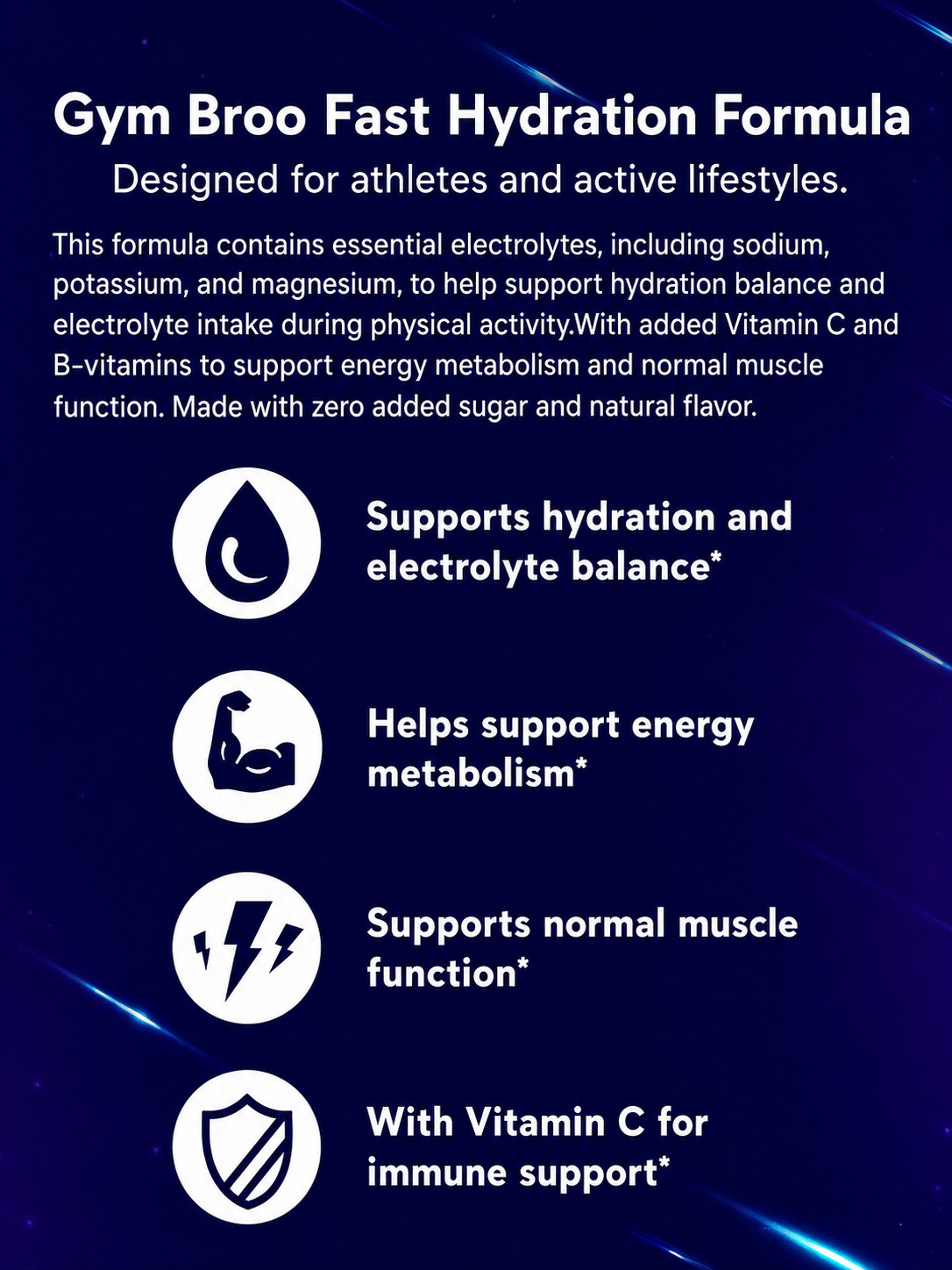 Gym Broo Fast Hydration Powder Orange Electrolyte Drink Mix 16 Sticks