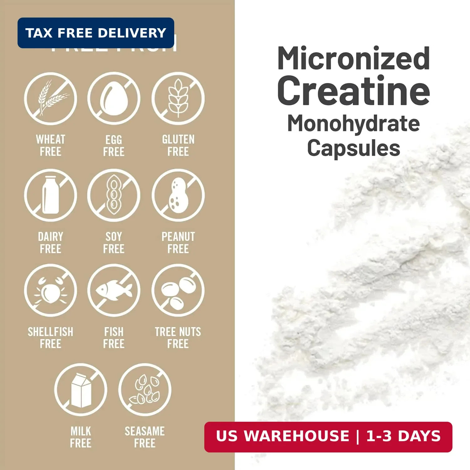 Micronized Creatine Monohydrate Pills, 2500mg Per Serving – Creatine