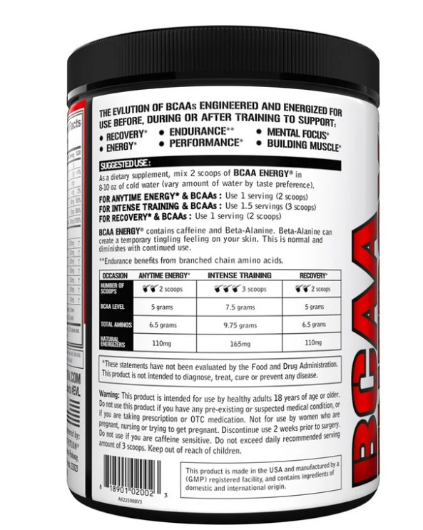Evlution Nutrition BCAA Powder Fruit Punch 30 Servings Recovery