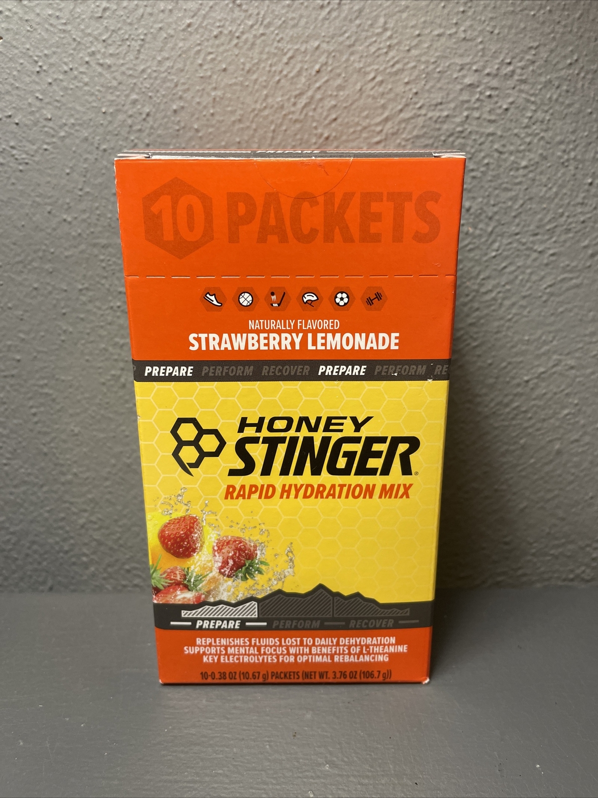 Honey Stinger Strawberry Lemonade Rapid Hydration Recovery 10 Pack Box 5/19/23