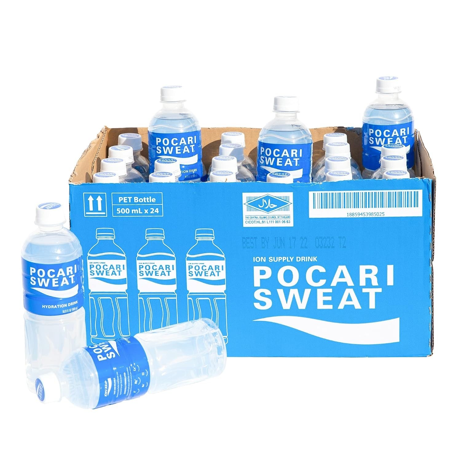 Pocari Sweat Electrolyte Drink, 24 Pack of 16.9 fl oz Bottles – Hydration,