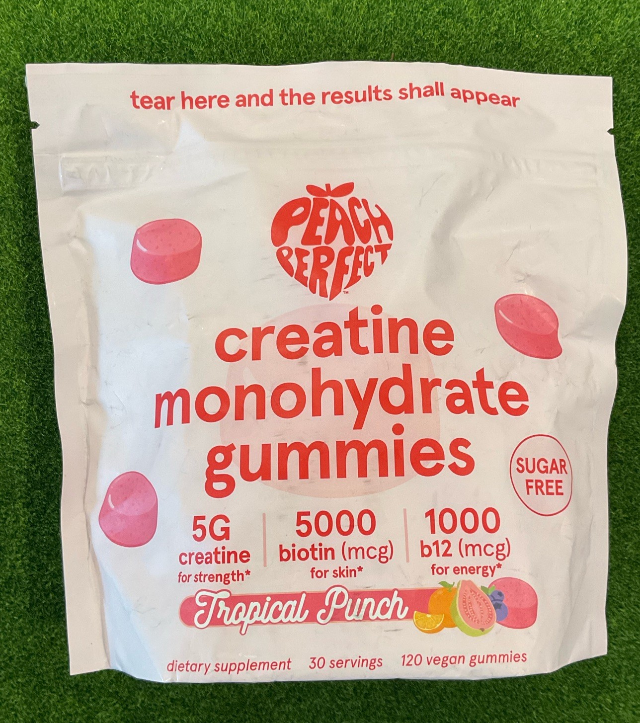 Lot Of 2 Peach Perfect Creatine MonohydrateGummies, Exp 7/27, 5g Vegan