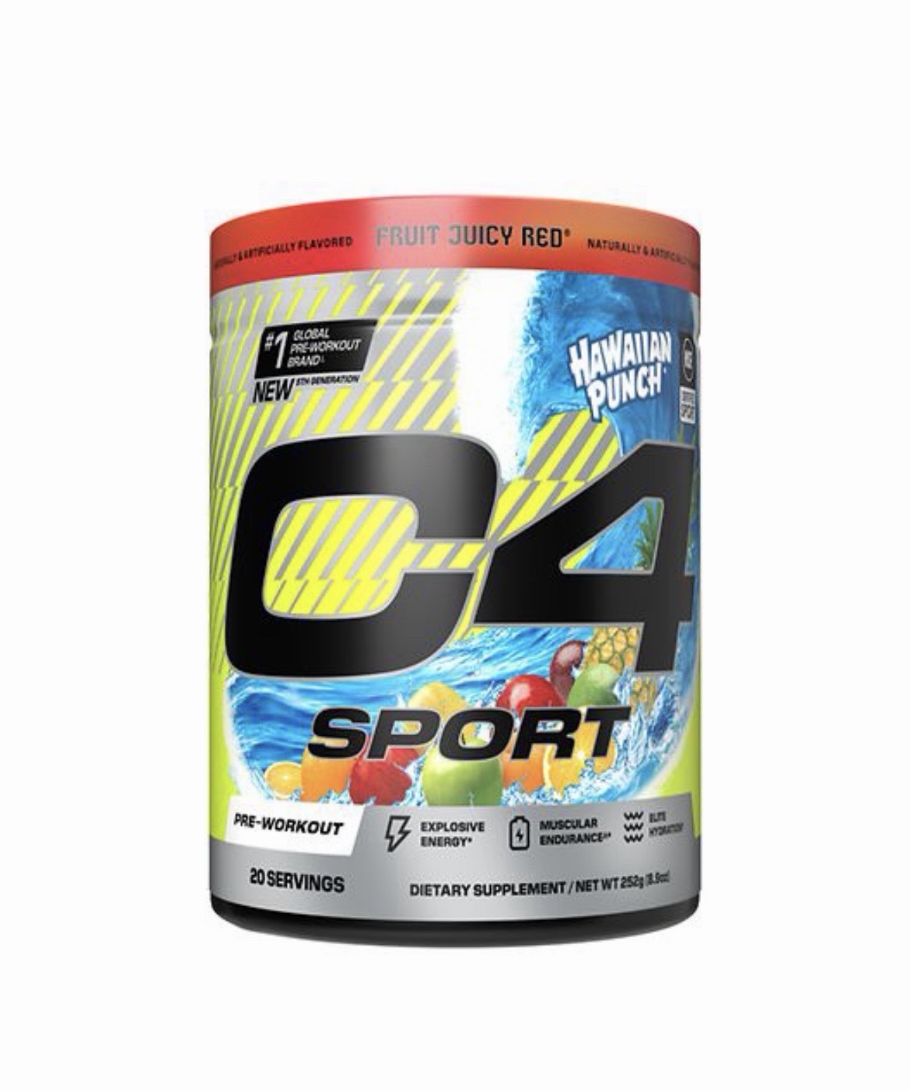 Cellucor C4 Sport Pre-Workout Hawaiian Punch Fruit Juicy Red 20 Serving Ex 11/26