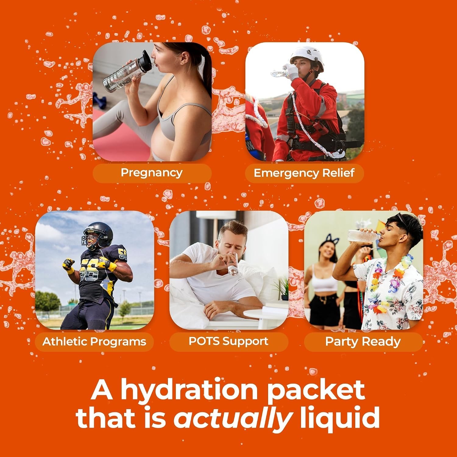Electrolyte Liquid Hydration Packets – Orange, 5 Count