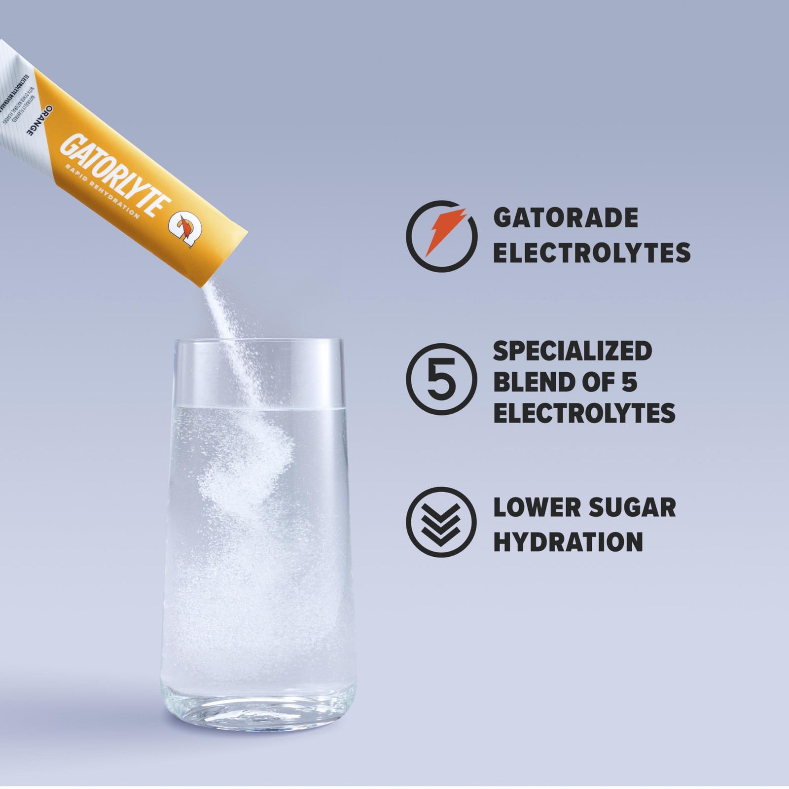Gatorlyte Rapid Rehydration Electrolyte Beverage, 0.53 Ounce (Pack of 18)