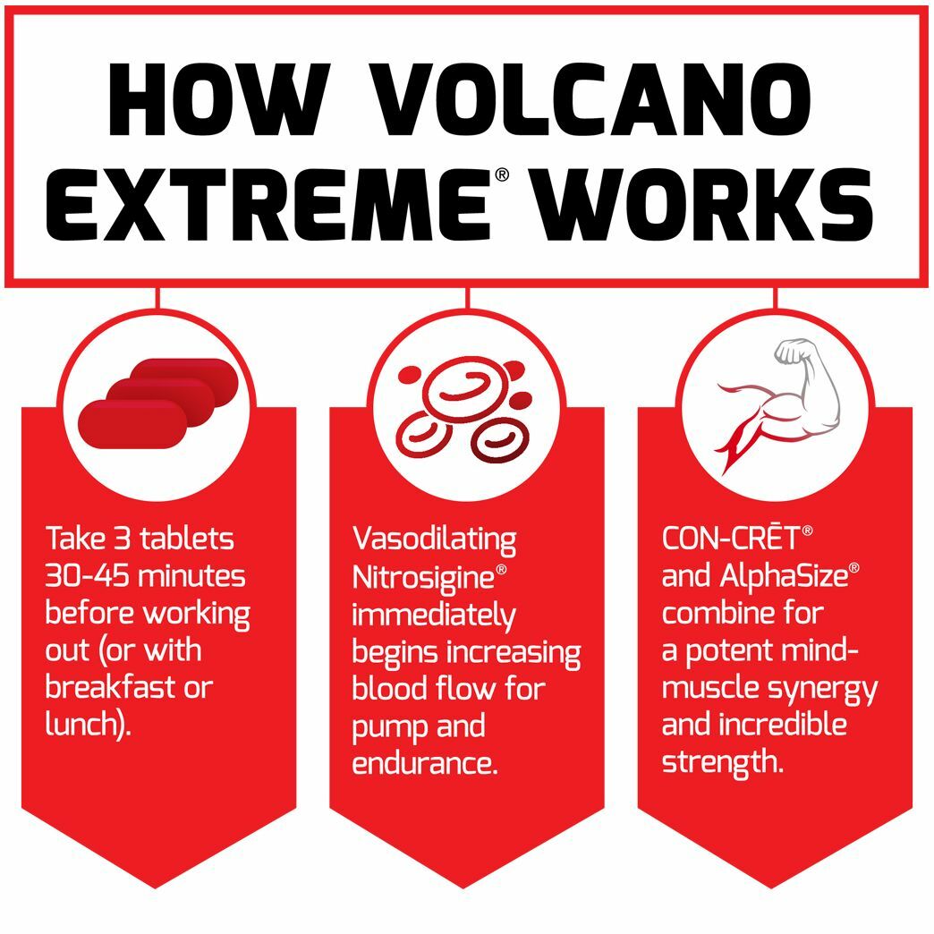 VolcaNO Extreme Pre Workout Nitric Oxide Booster & Muscle Builder Enhanced Focus