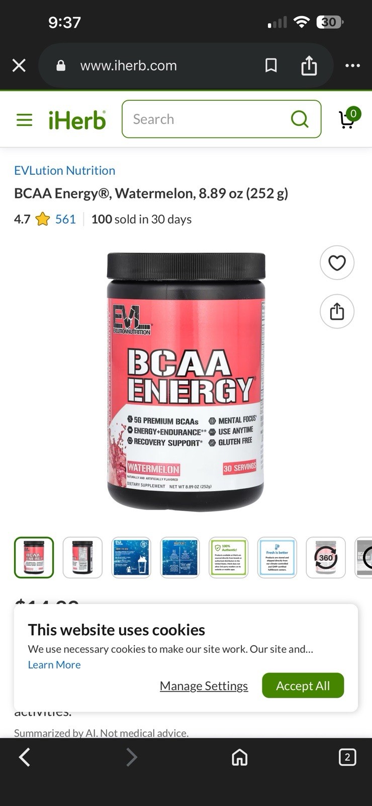 Evlution Nutrition BCAA Energy – PINK LEMONADE – 30 Servs – 9.42 oz – Ex 9/2026