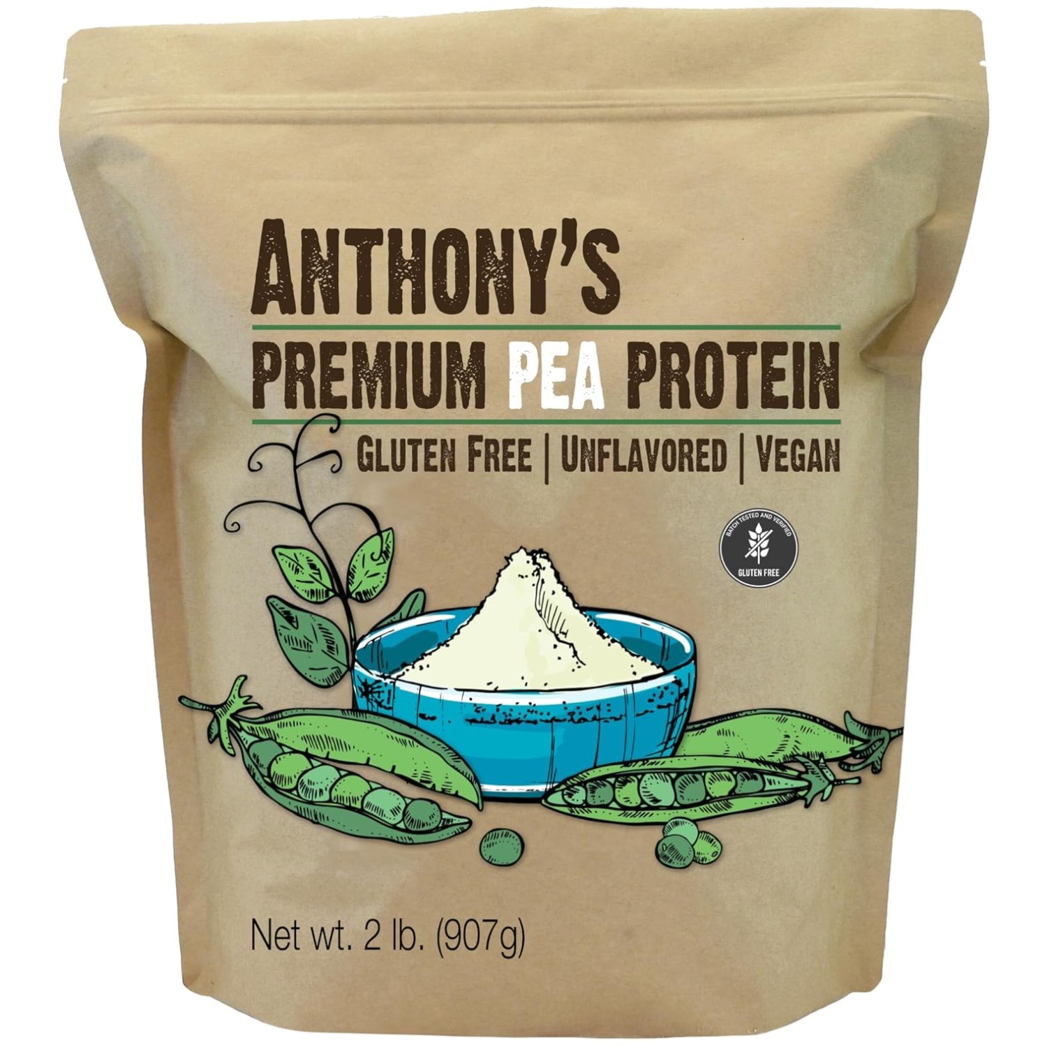 Unflavored Pea Protein Powder, 2 lb