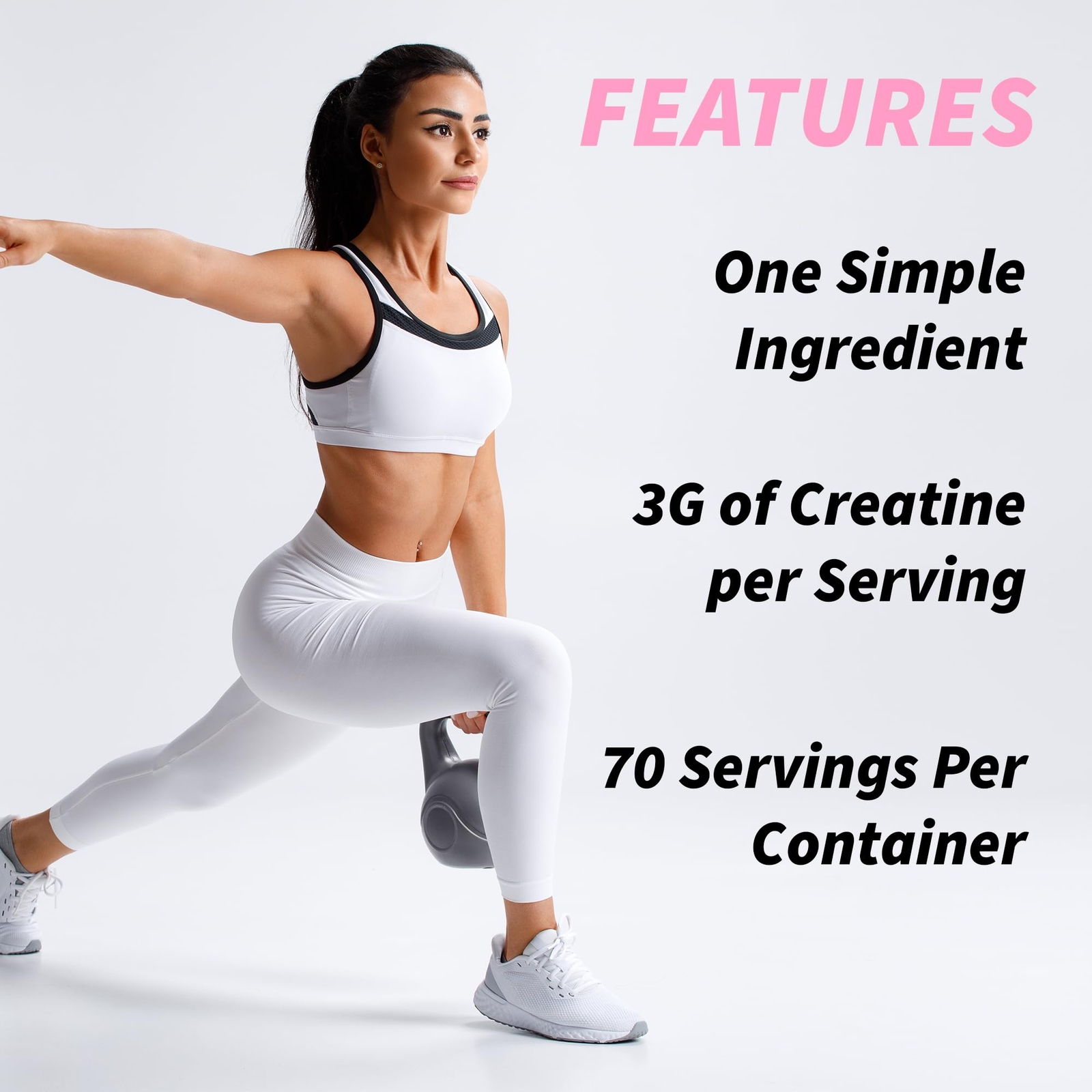 Creatine Monohydrate Powder Glute Builder Creatine for Women 3g Vegan Microni…