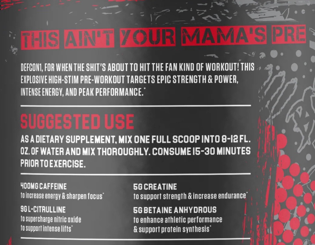 PRE-WORKOUT *HIGH STIM* Anabolic Warfare – DEFCON 1 – Fruit Explosion [1.33 lbs]