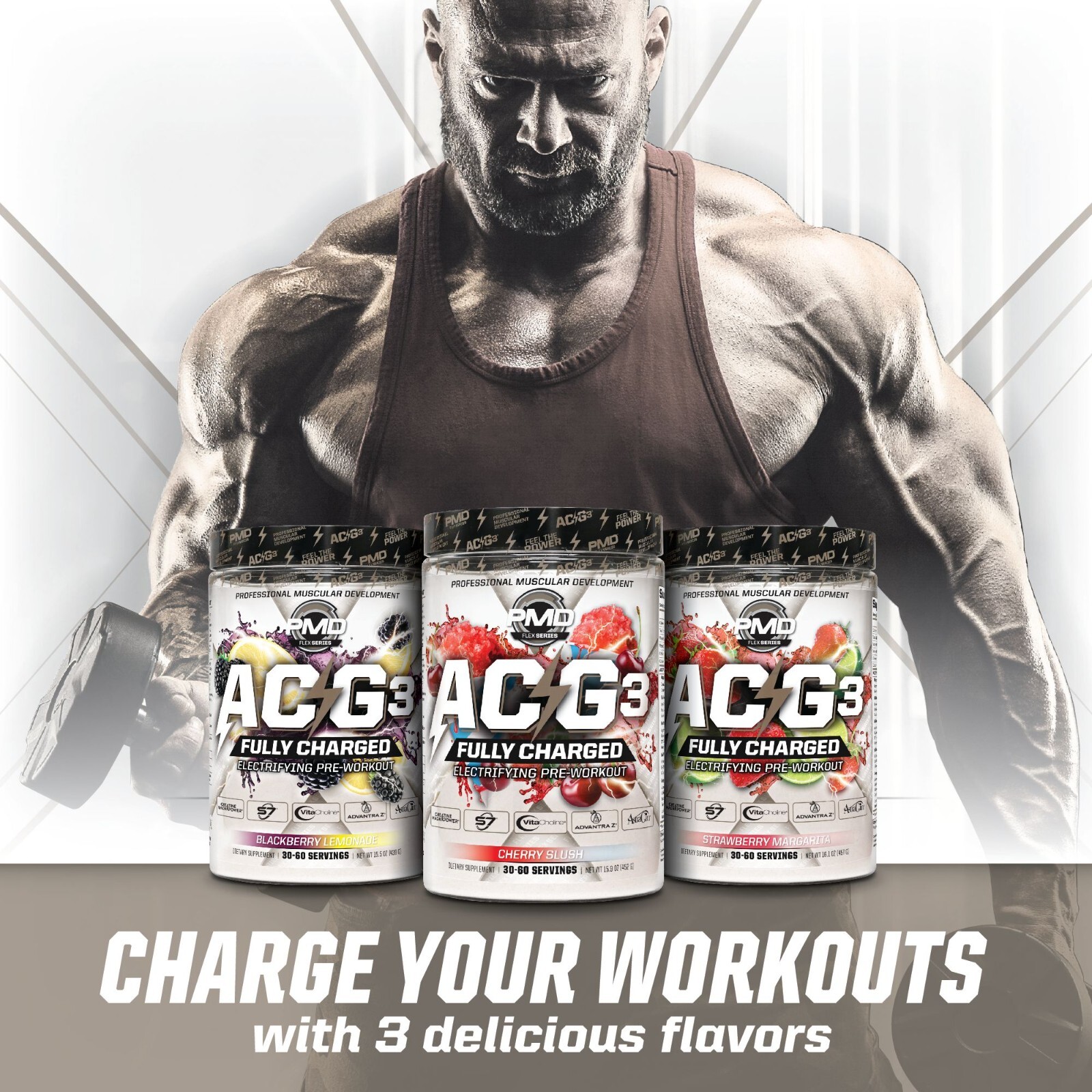 ACG3 Fully Charged – Pre Workout – Drink Mix- Cherry Slush (30-60 Servings)