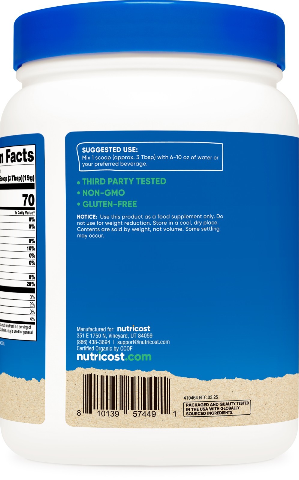 Nutricost Organic Egg White Protein Powder (1LB) 25 Servings. Non-GMO