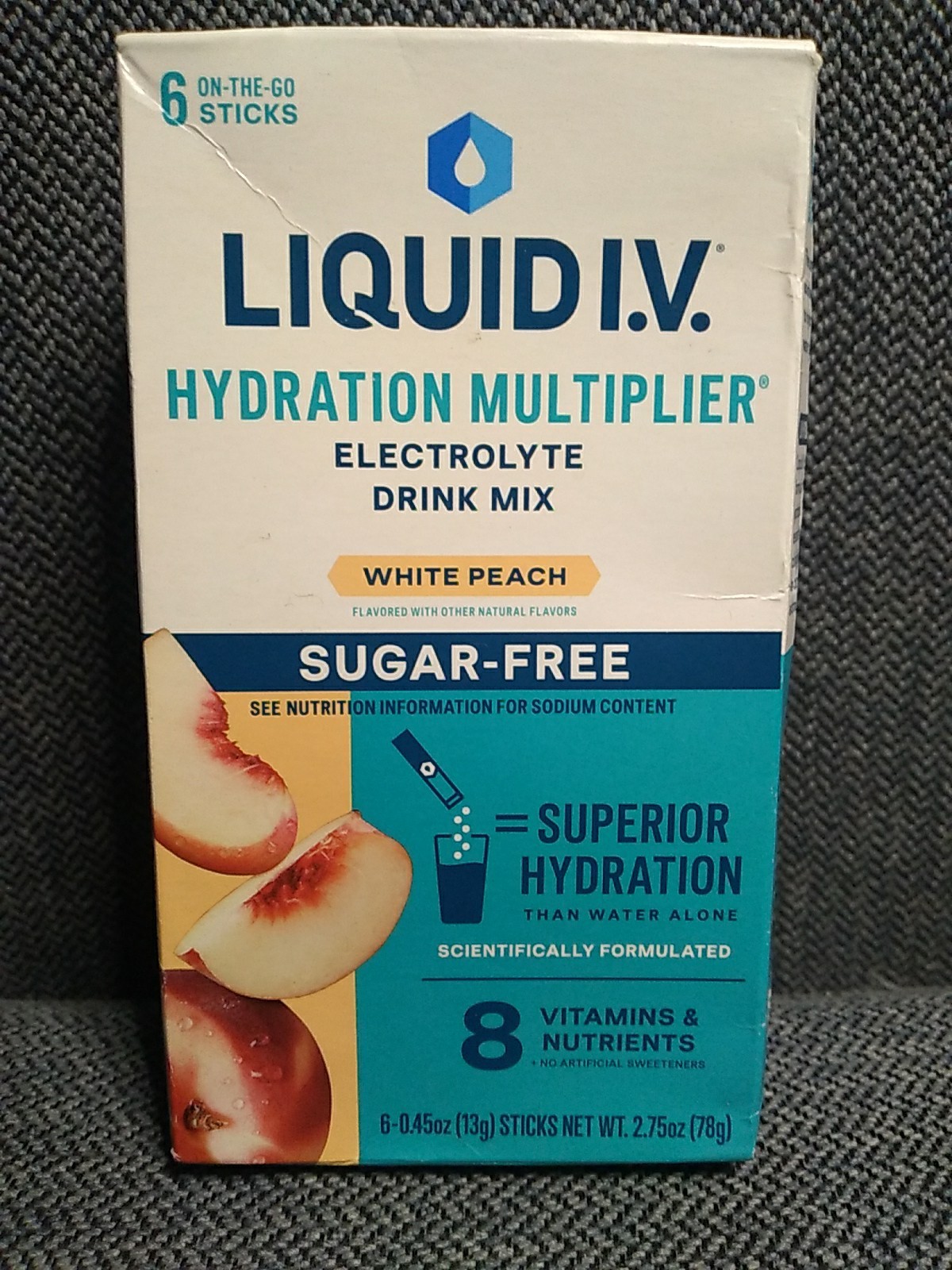 Liquid IV Hydration Multiplier Drink Mix, SF White Peach 6 Sticks
