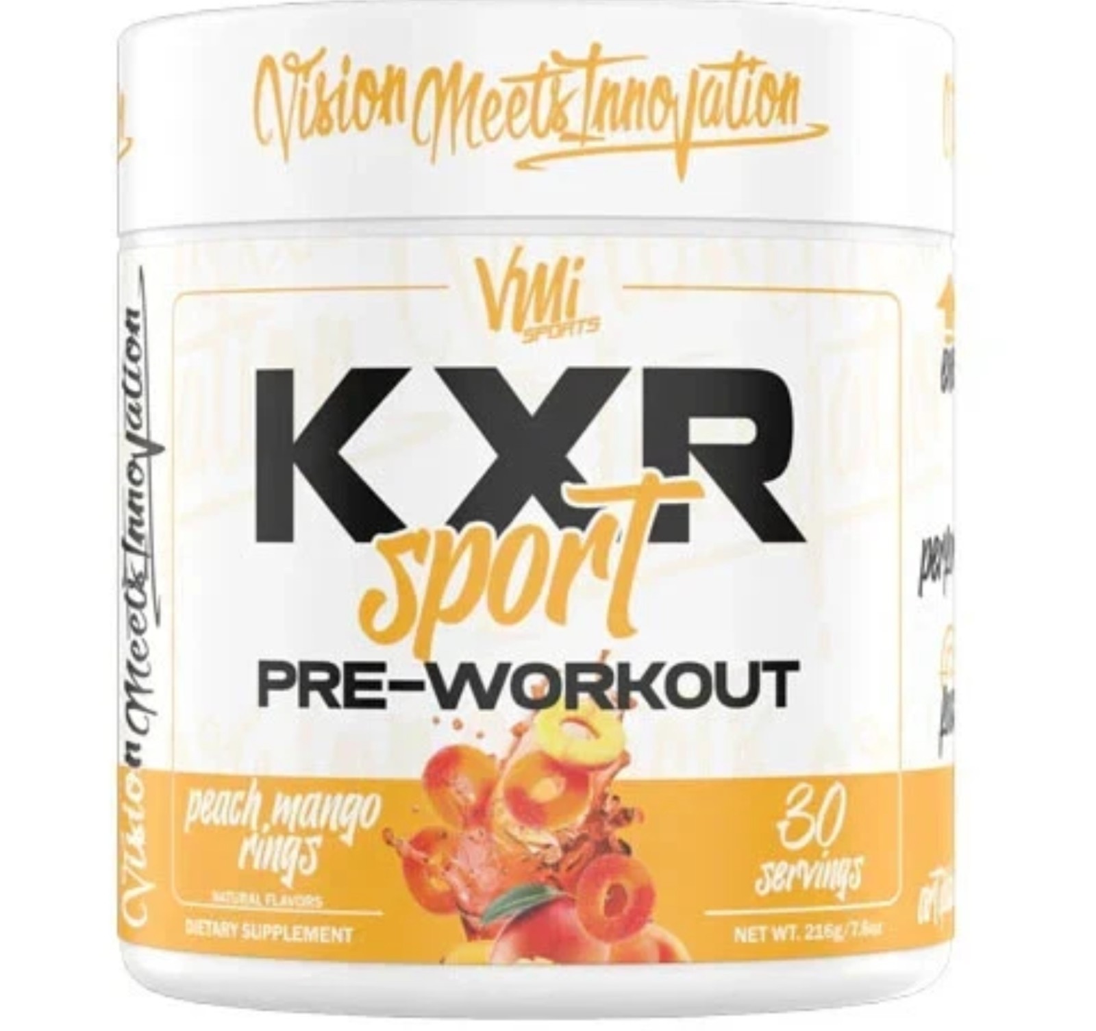 VMI Sports KXR SPORT Preworkout 8oz Size (30 Serv) Peach 🍑 Rings BEST BY 11/26