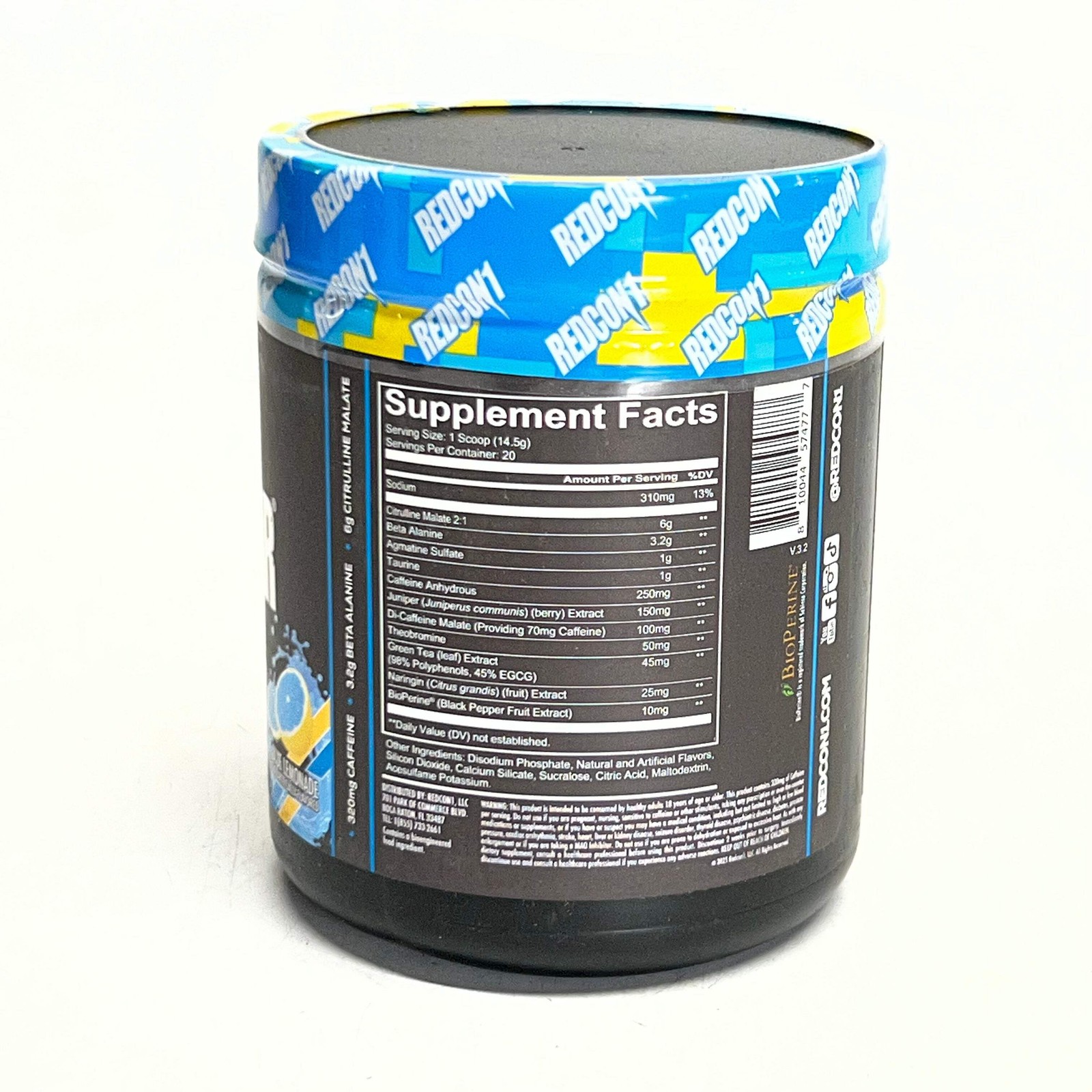 REDCON1 Pre-Workout, Blue Lemonade 20 Serving 10.23 oz BB 11/28